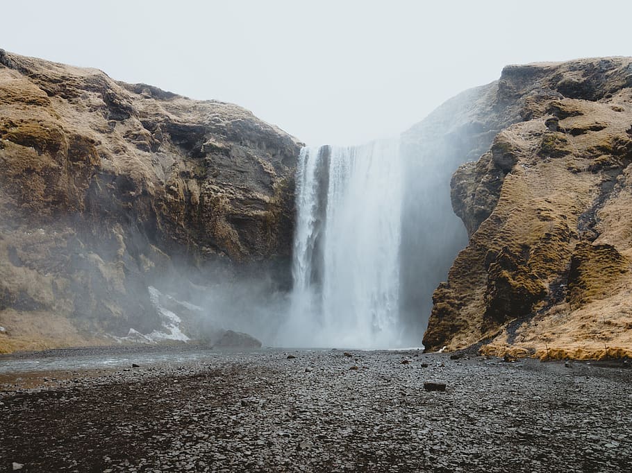 Hd Wallpaper Iceland Sk Gafoss Adventure Mountains Water River