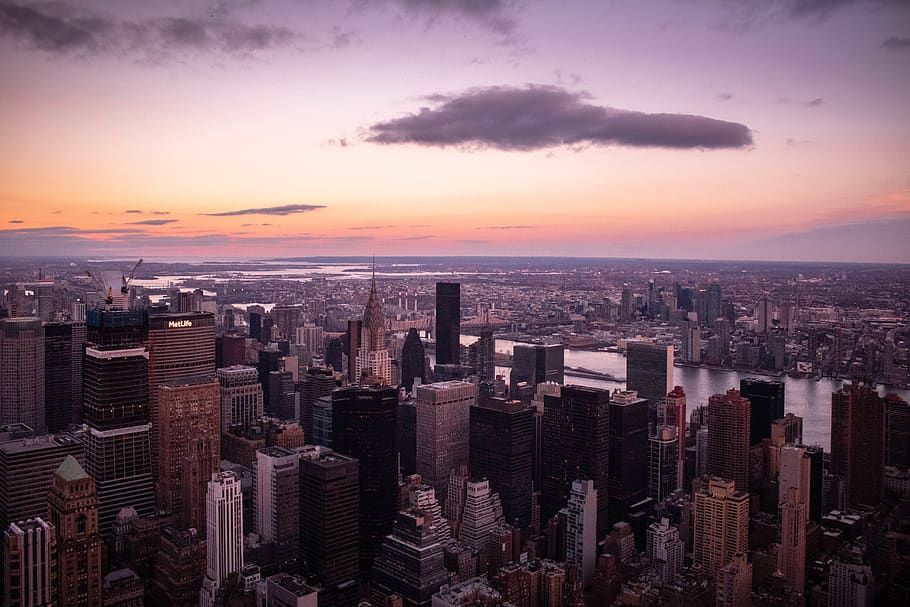 Online Crop Hd Wallpaper Aerial Photo Of Cityscape During Golden