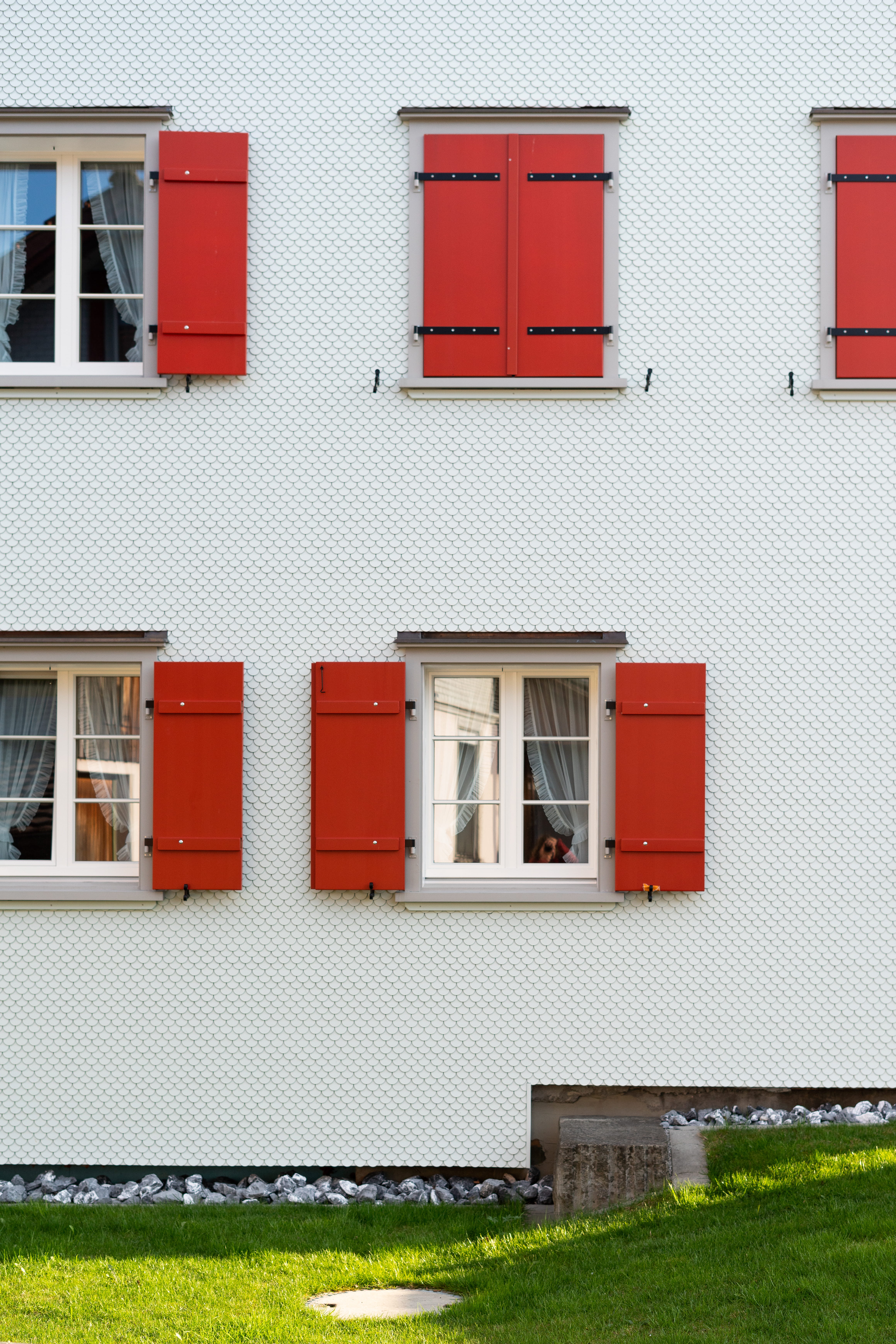 white building view, architecture, building exterior, window