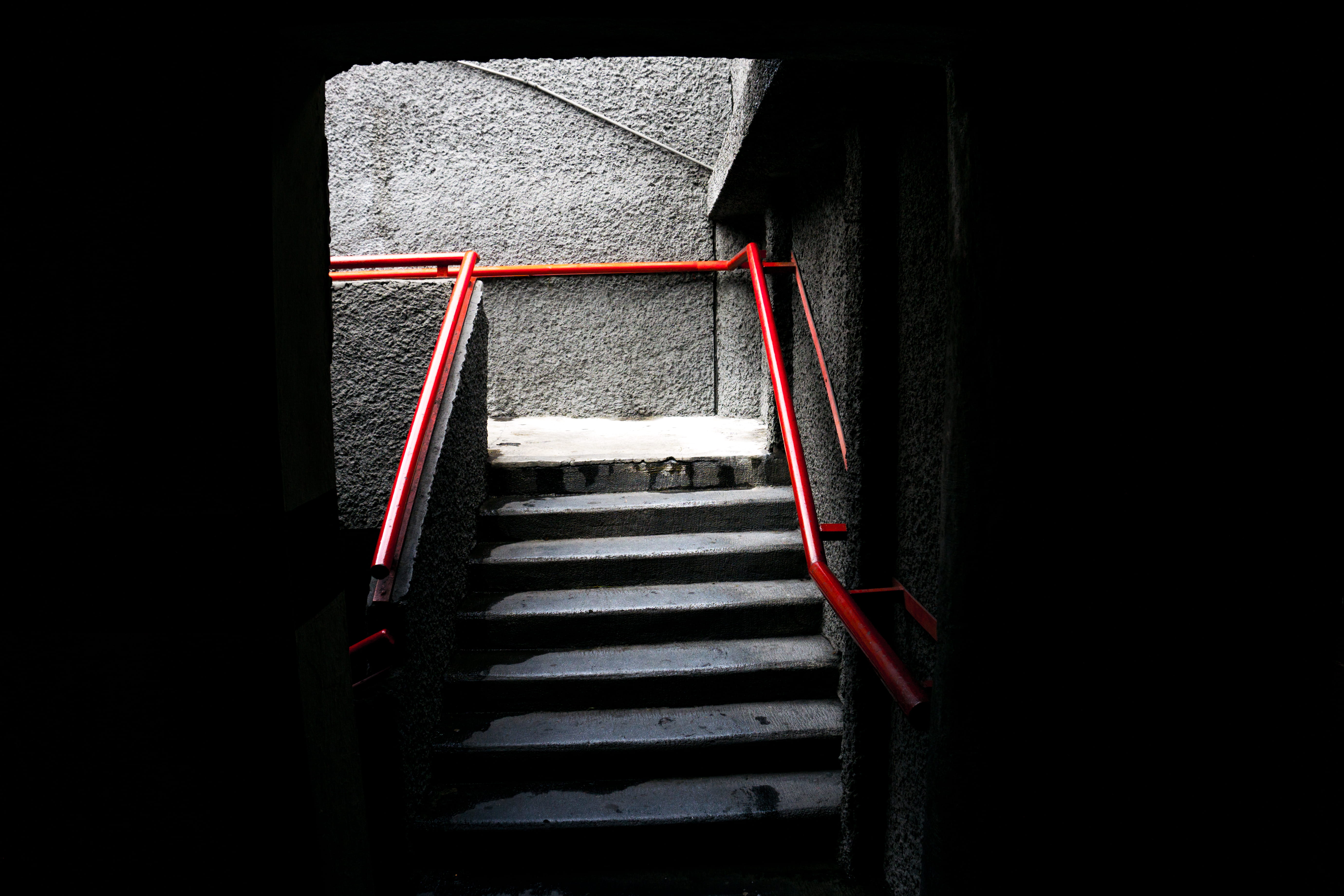 stairs, mexico, mty, red, up, climb, exit, city, visit, discover