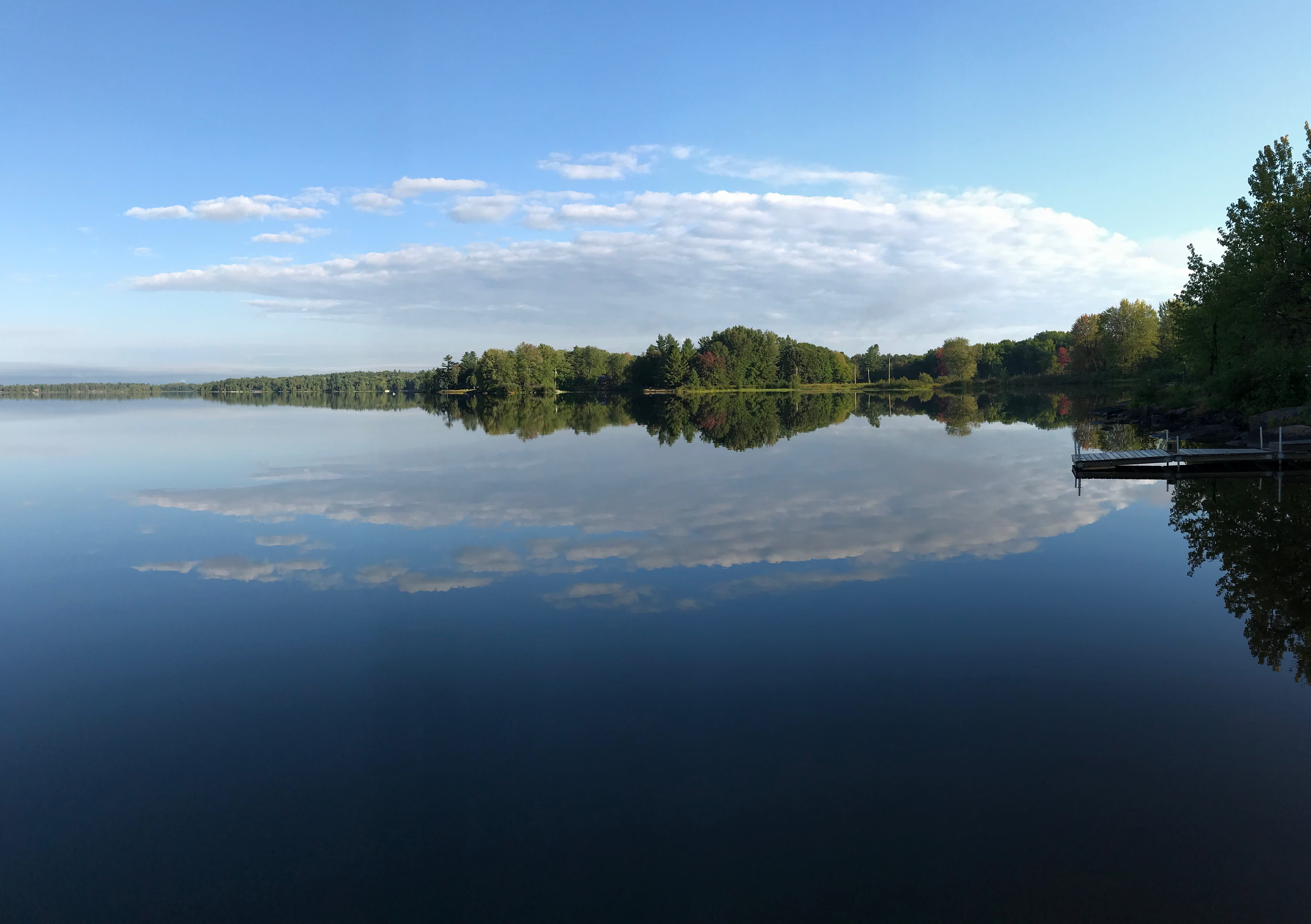 water, clouds, reflection, summer, scenic, sky, mirroring, tree
