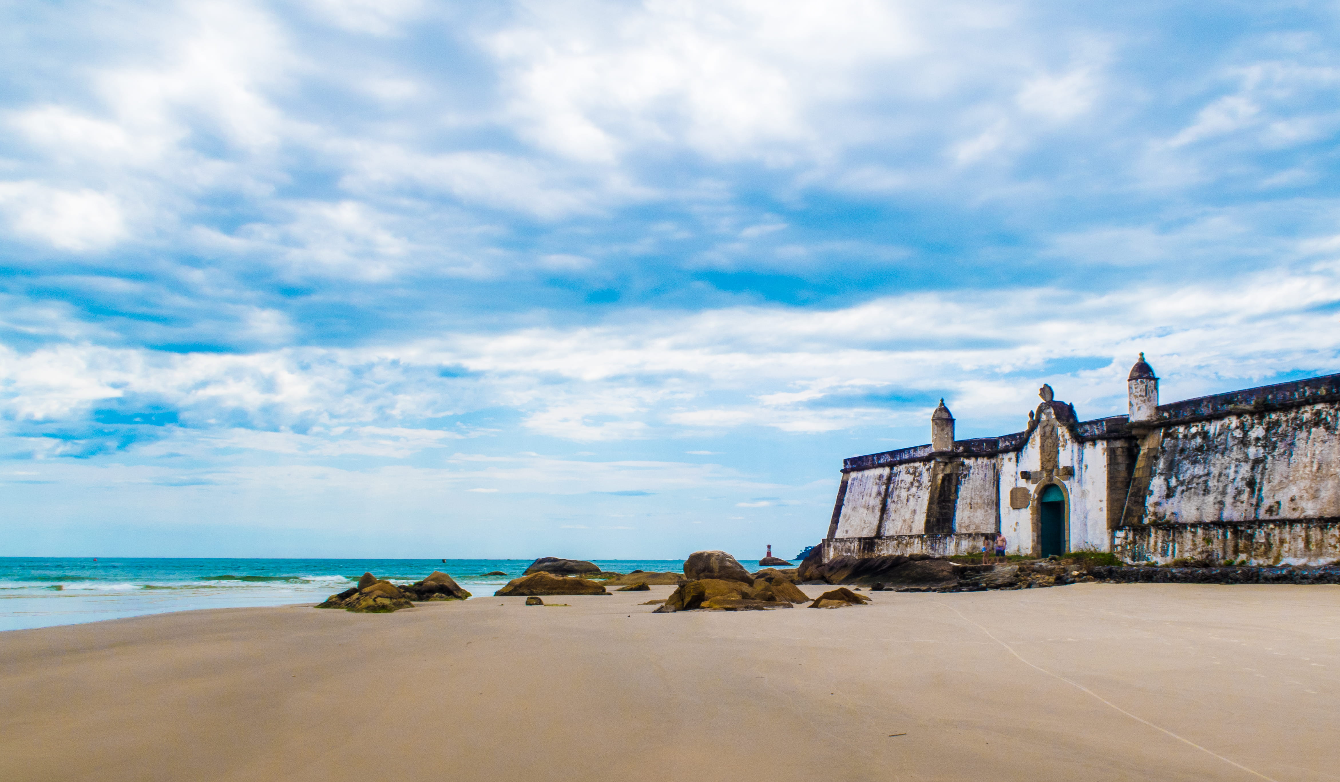 beach, sky, cloud - sky, built structure, sea, land, architecture