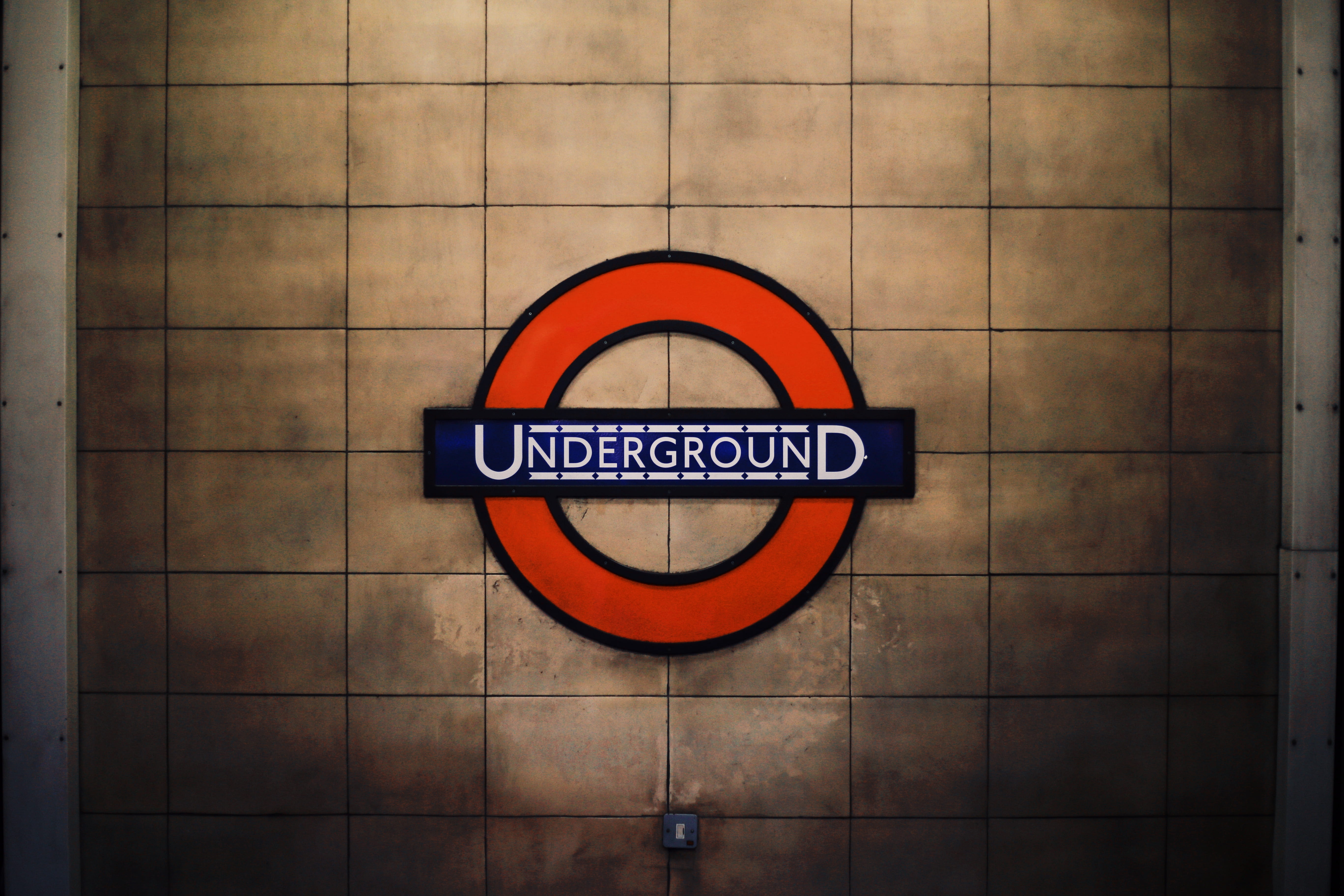 Underground logo, communication, sign, text, tile, western script