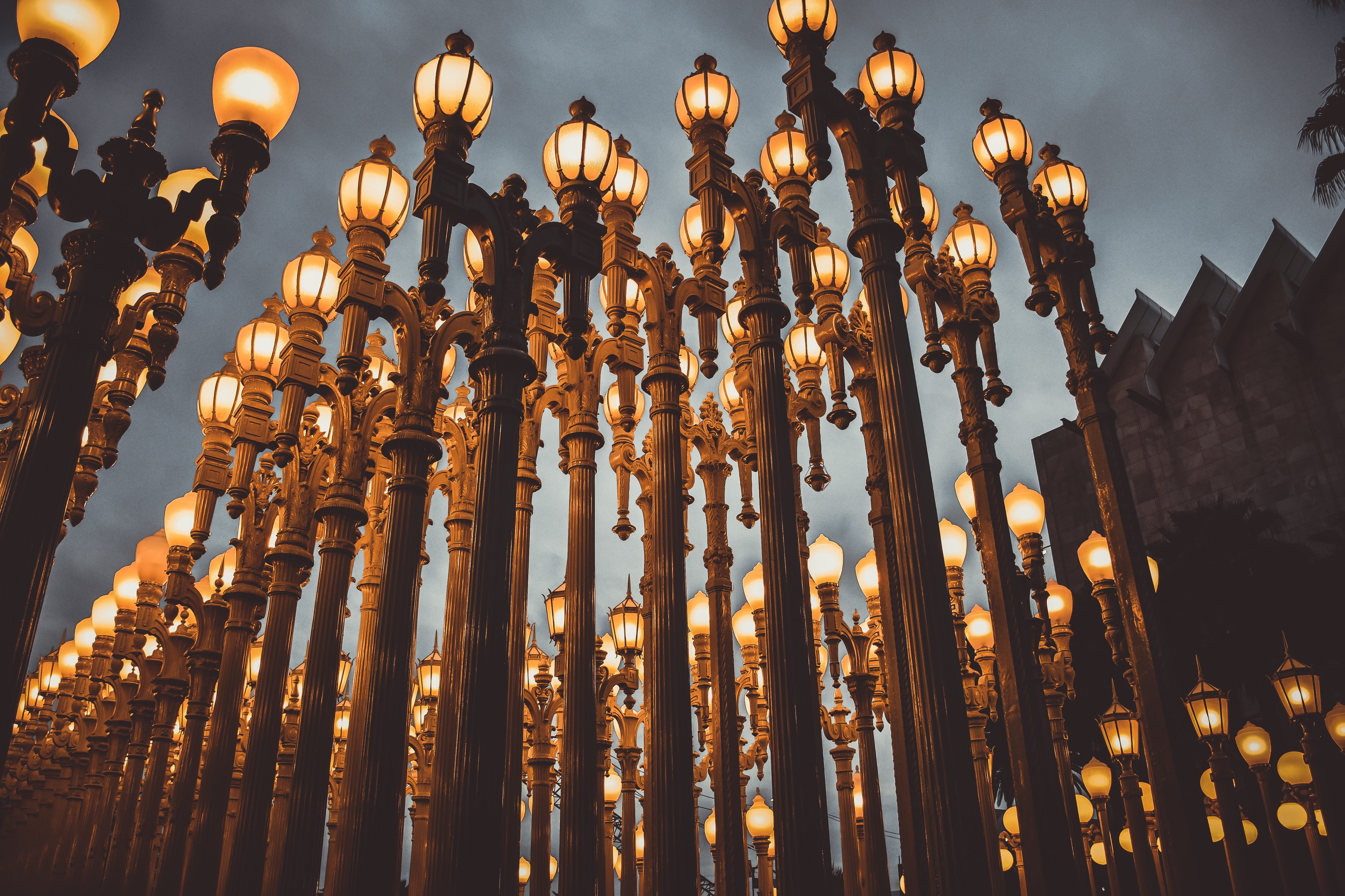 lighter posts, low angle view, lighting equipment, illuminated