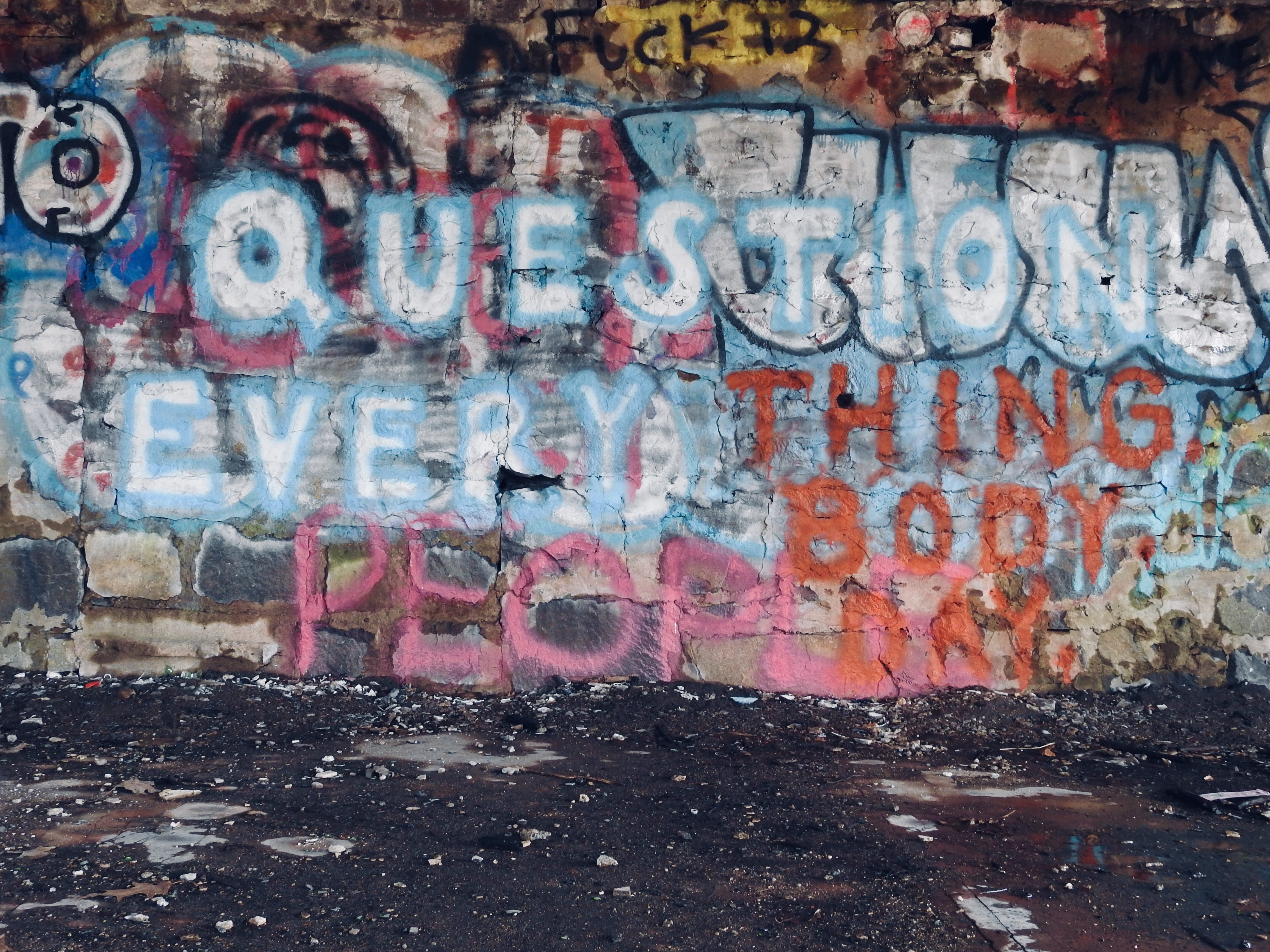 graffiti wall decor, text, wall - building feature, creativity