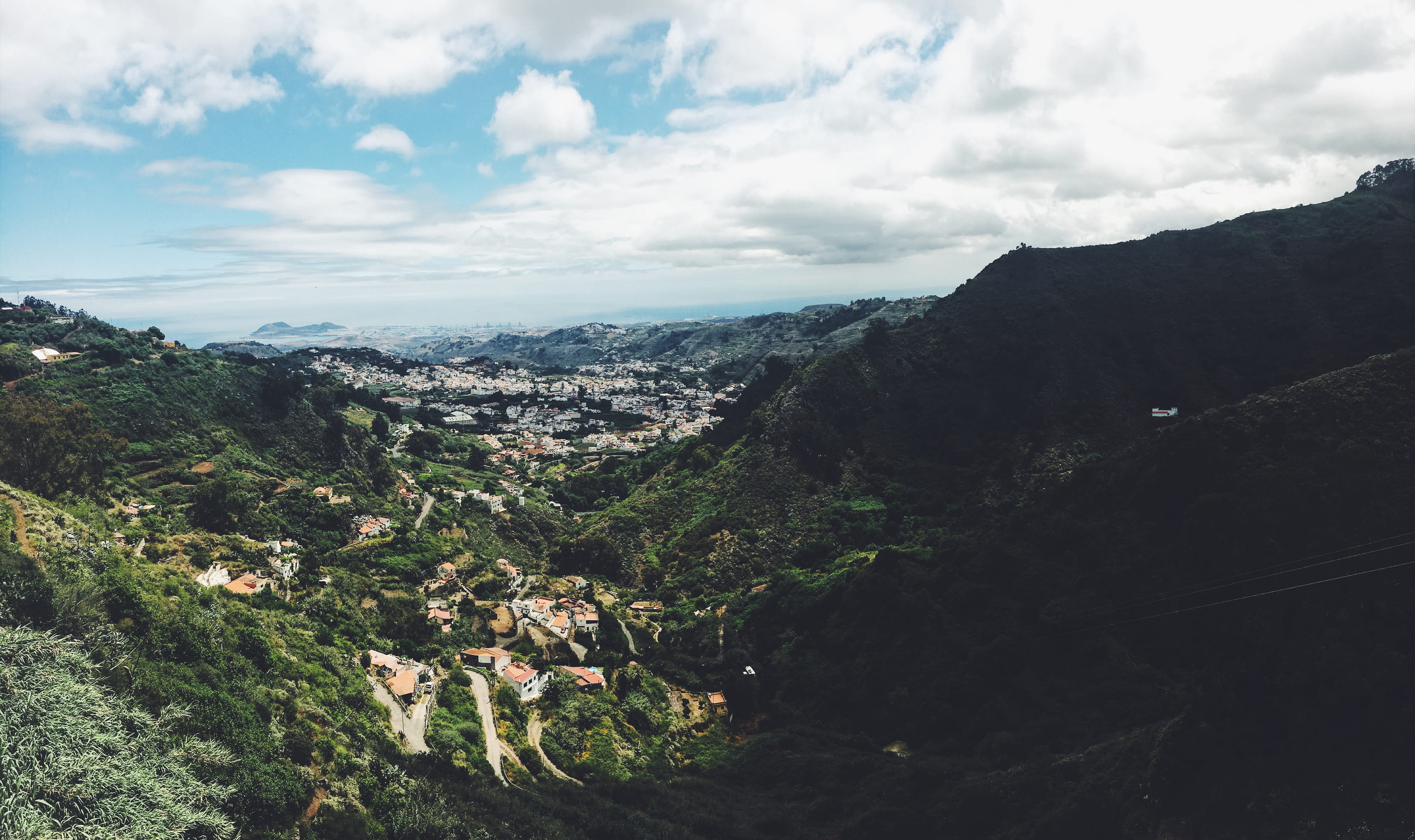 spain, valleseco, canarias, canary, gran canaria, trees, pano