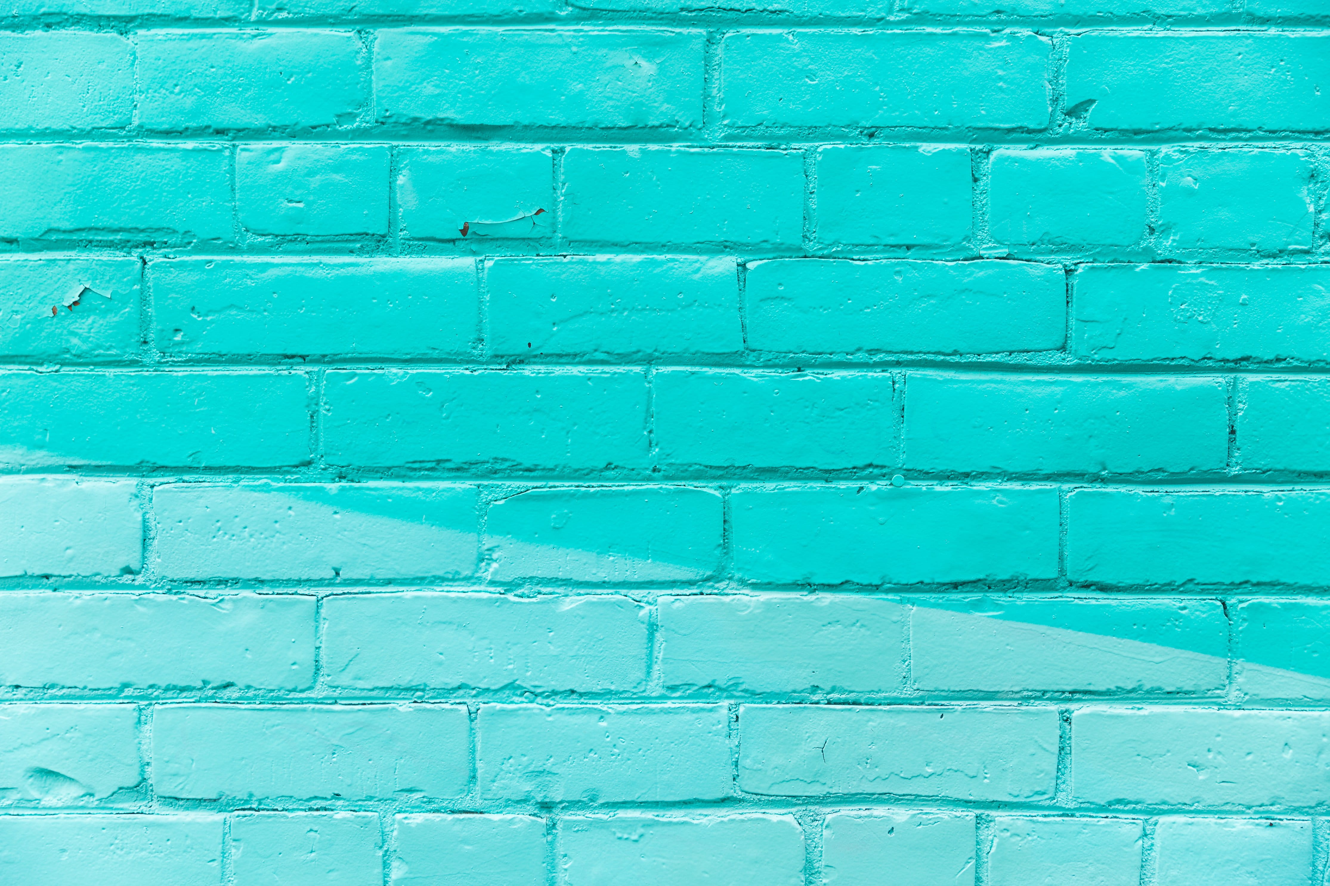 Turquoise Brick Wall Texture Photo, Backgrounds, Textures, Walls