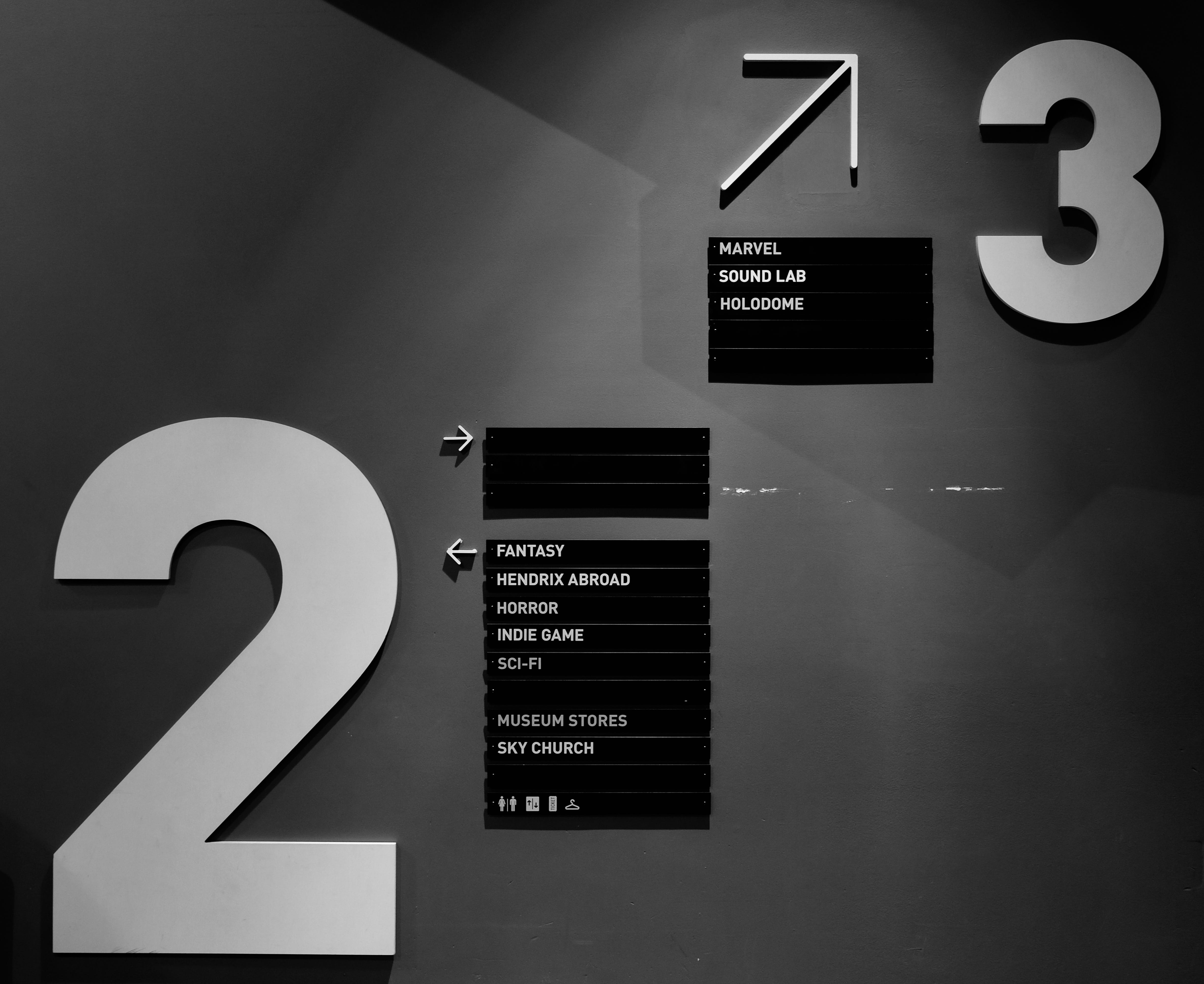 gray 2 and 3 text, communication, western script, sign, indoors