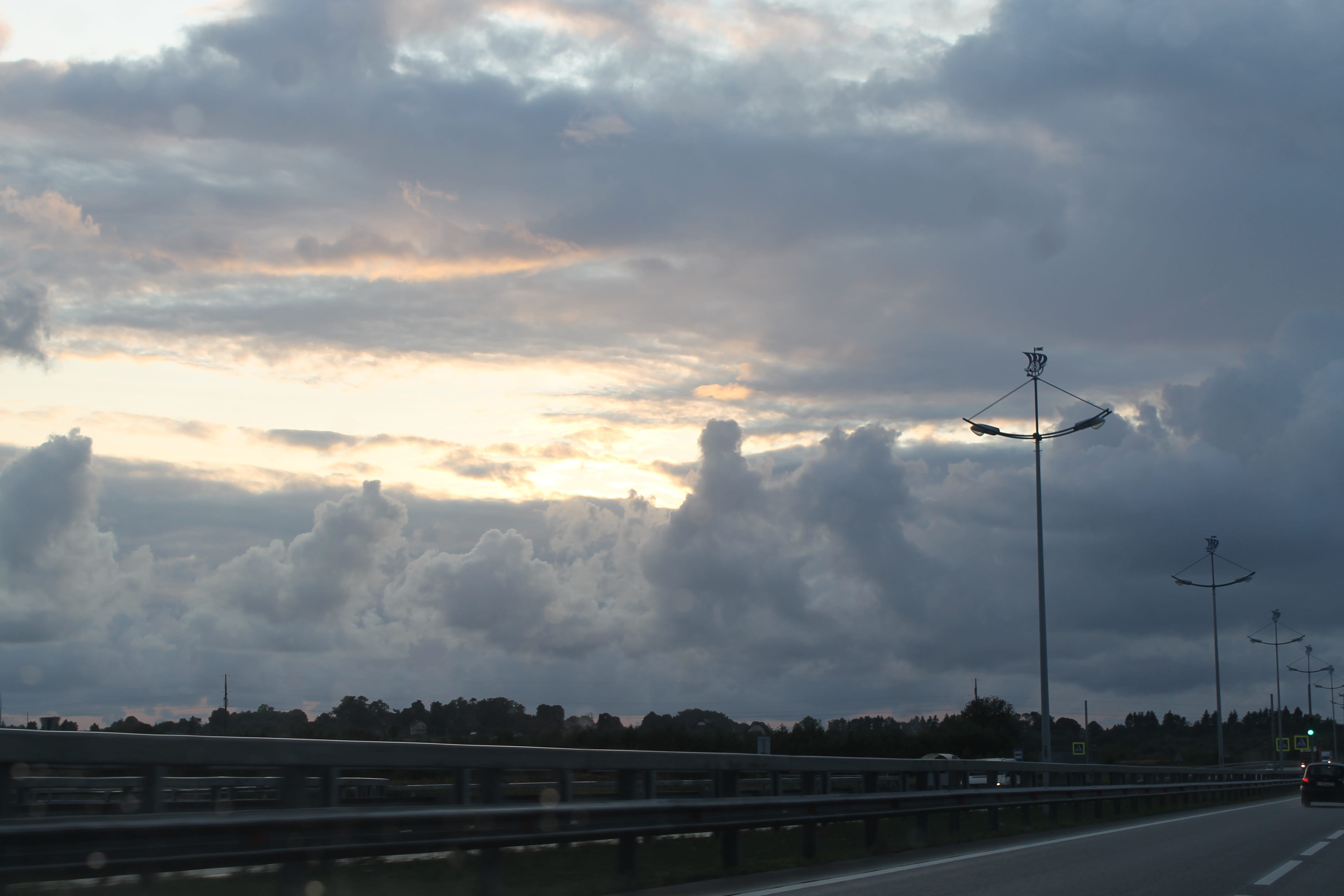 sky, clouds, road, nature, cloud - sky, transportation, sunset