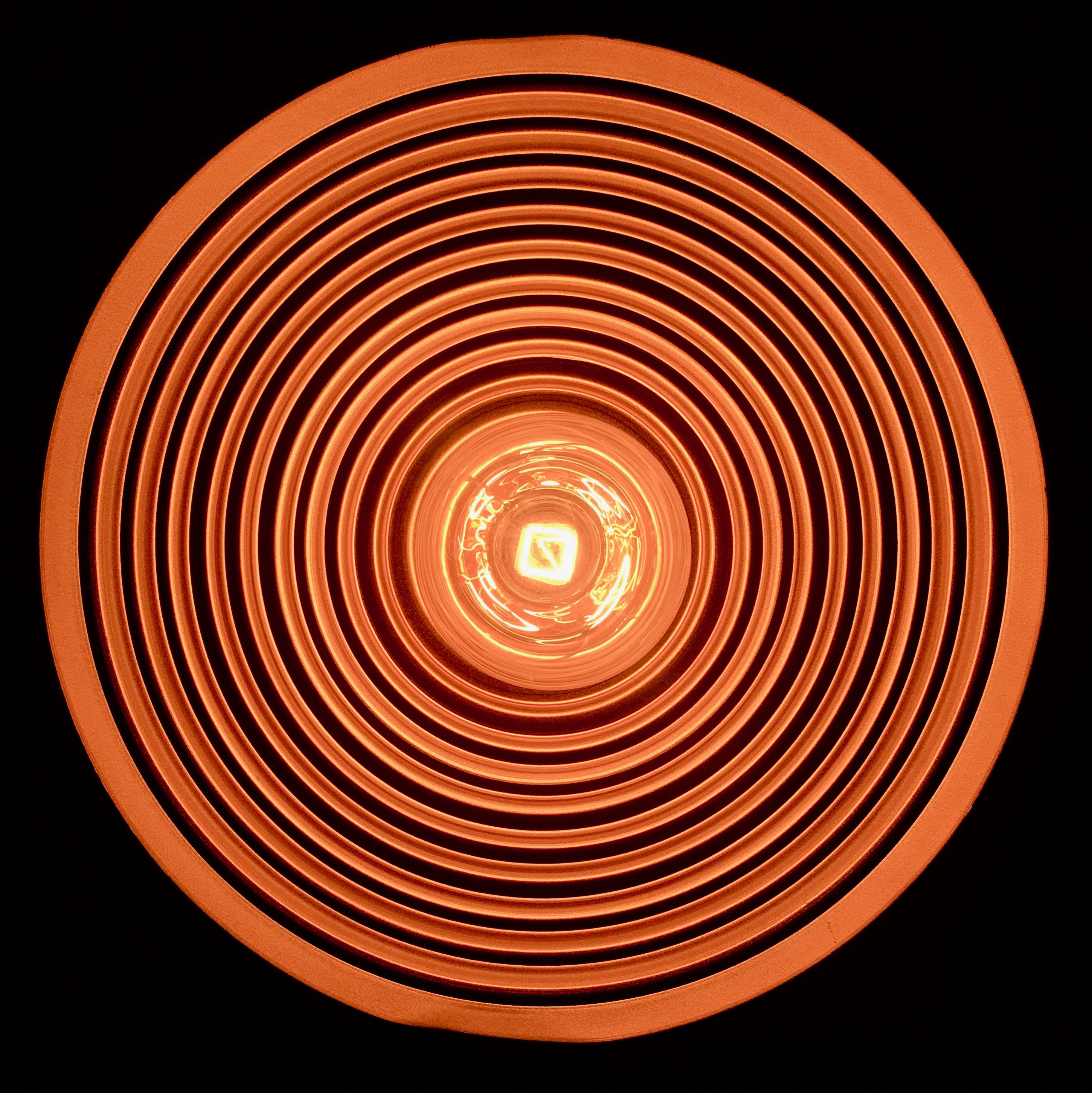 lamp, geometry, bright, light, concentric, circle, warm, ripple