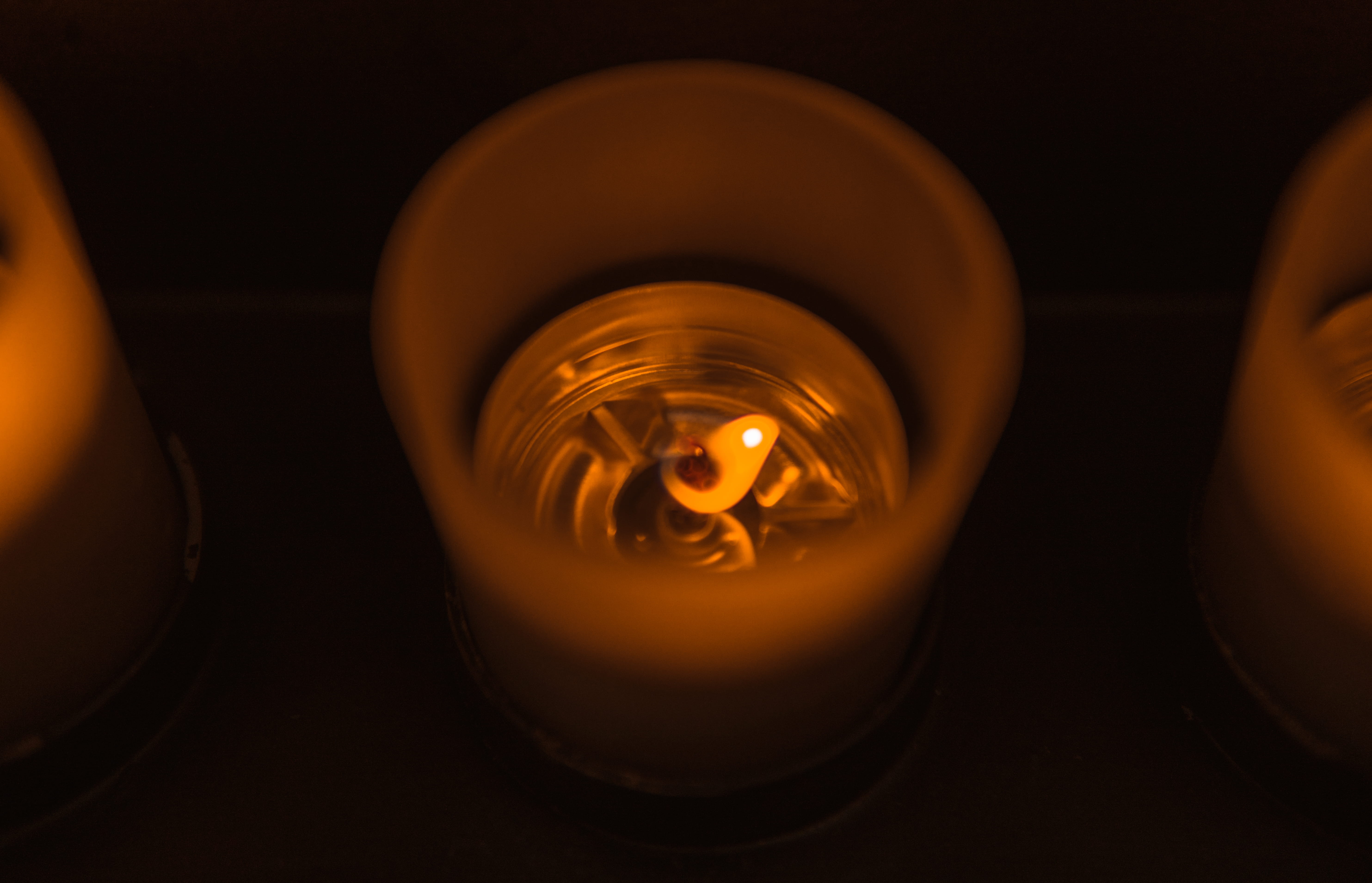 candle, burning, fire, flame, orange, light, dark, illuminated