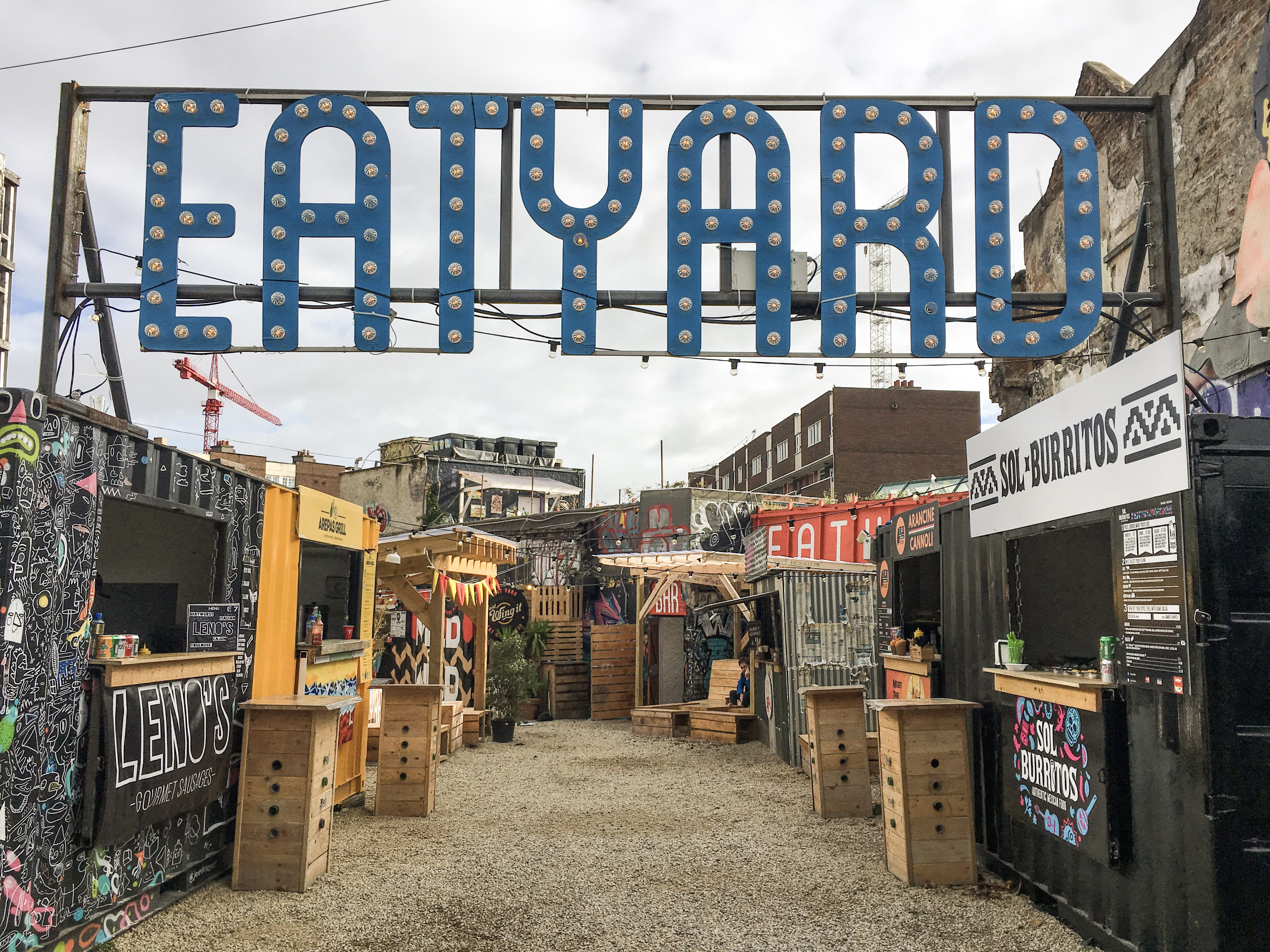 Eatyard signage, architecture, built structure, text, communication