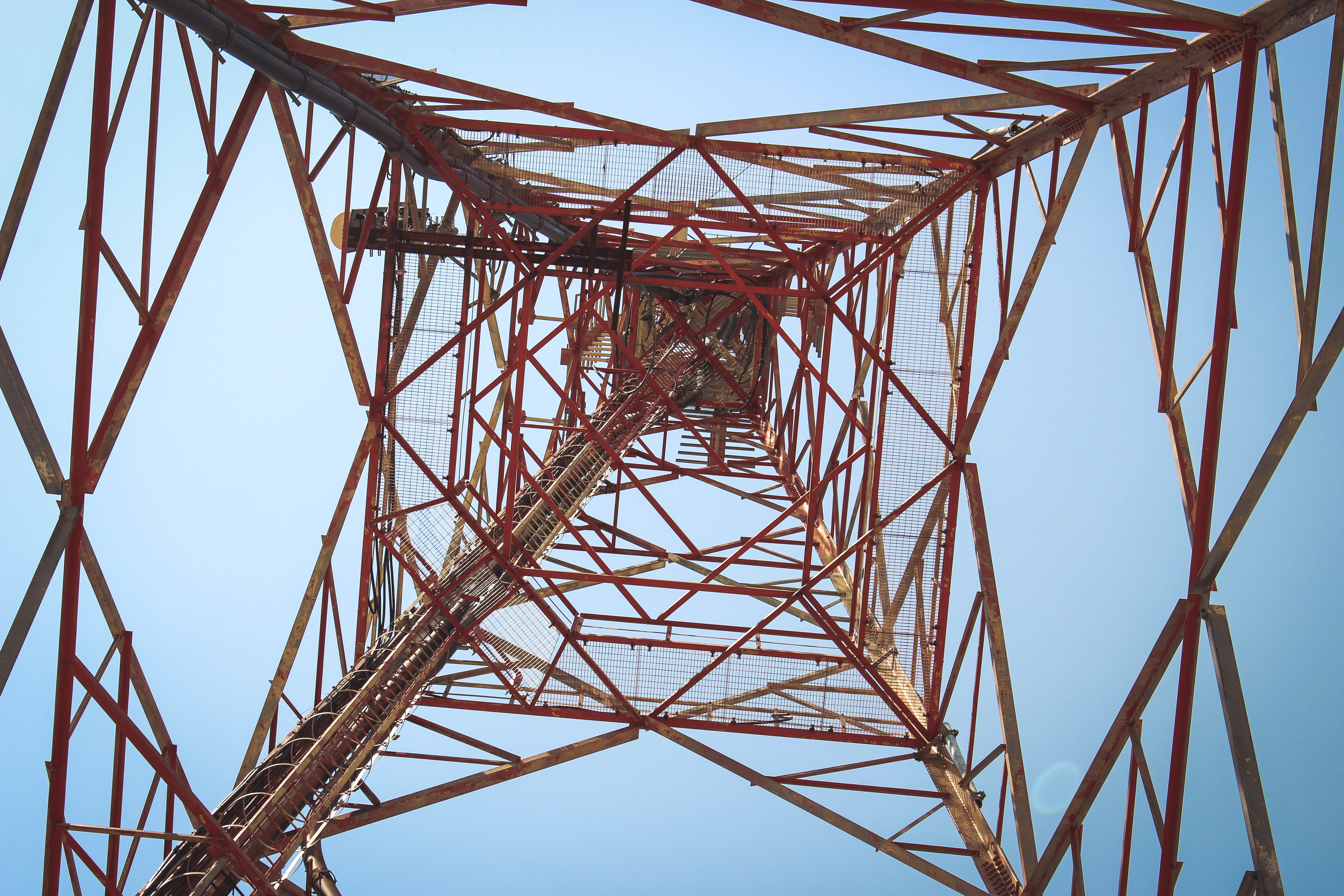 greece, corfu, tower, bar, metal, sky, connection, low angle view