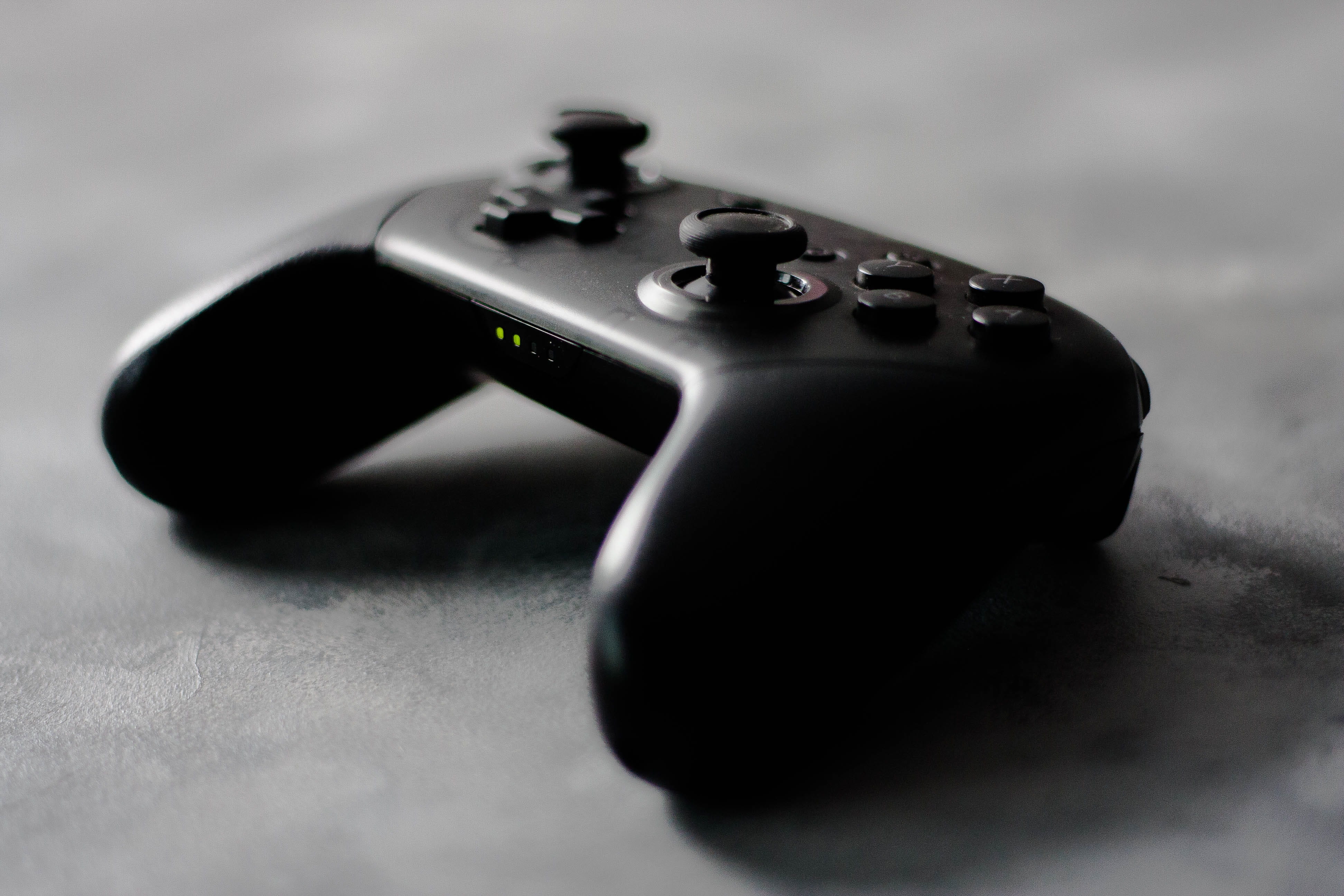 black wireless game controller, accessories, joystick, electronics