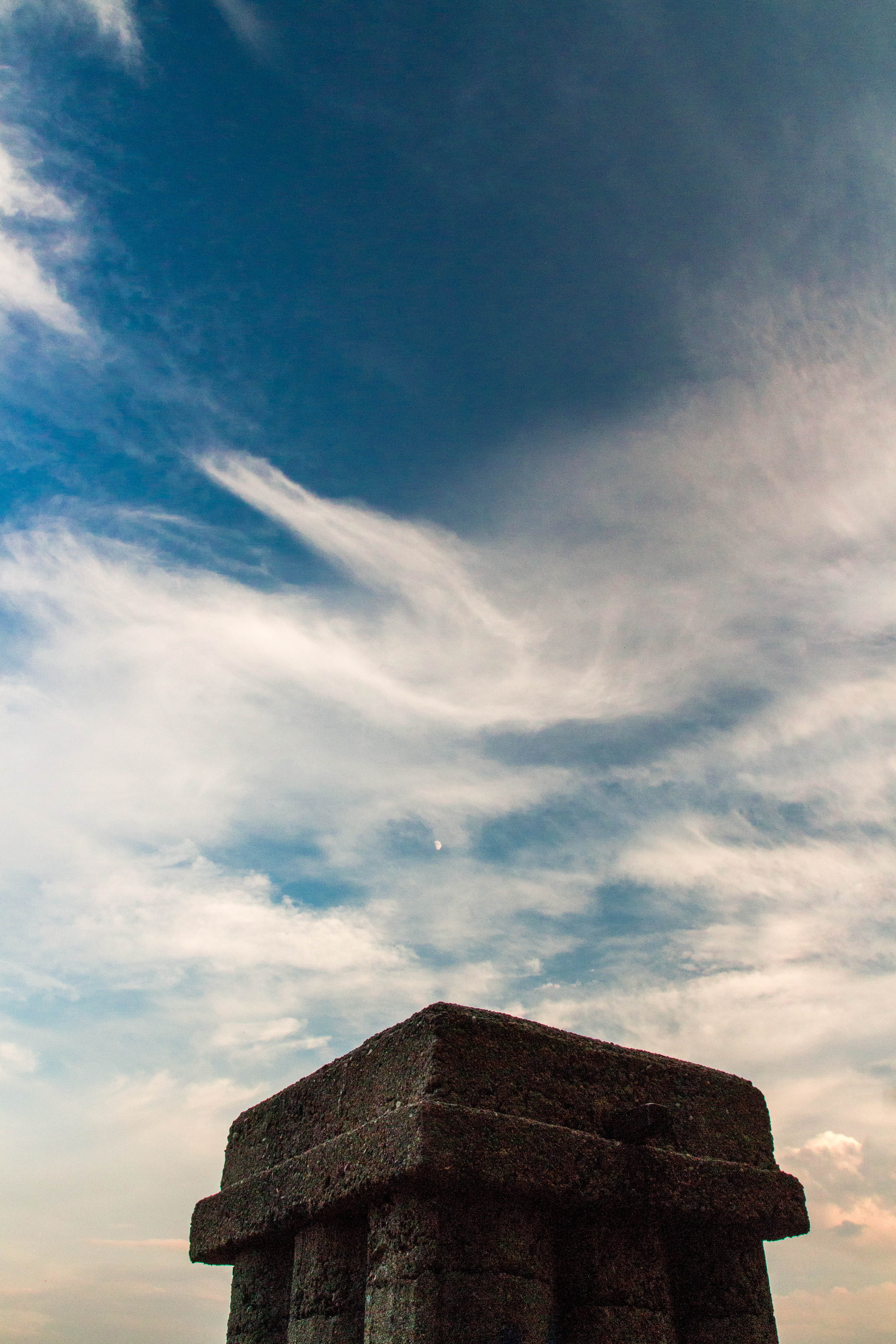 Temple Under Cloudy Sky, ancient, architecture, art, clouds, cloudscape