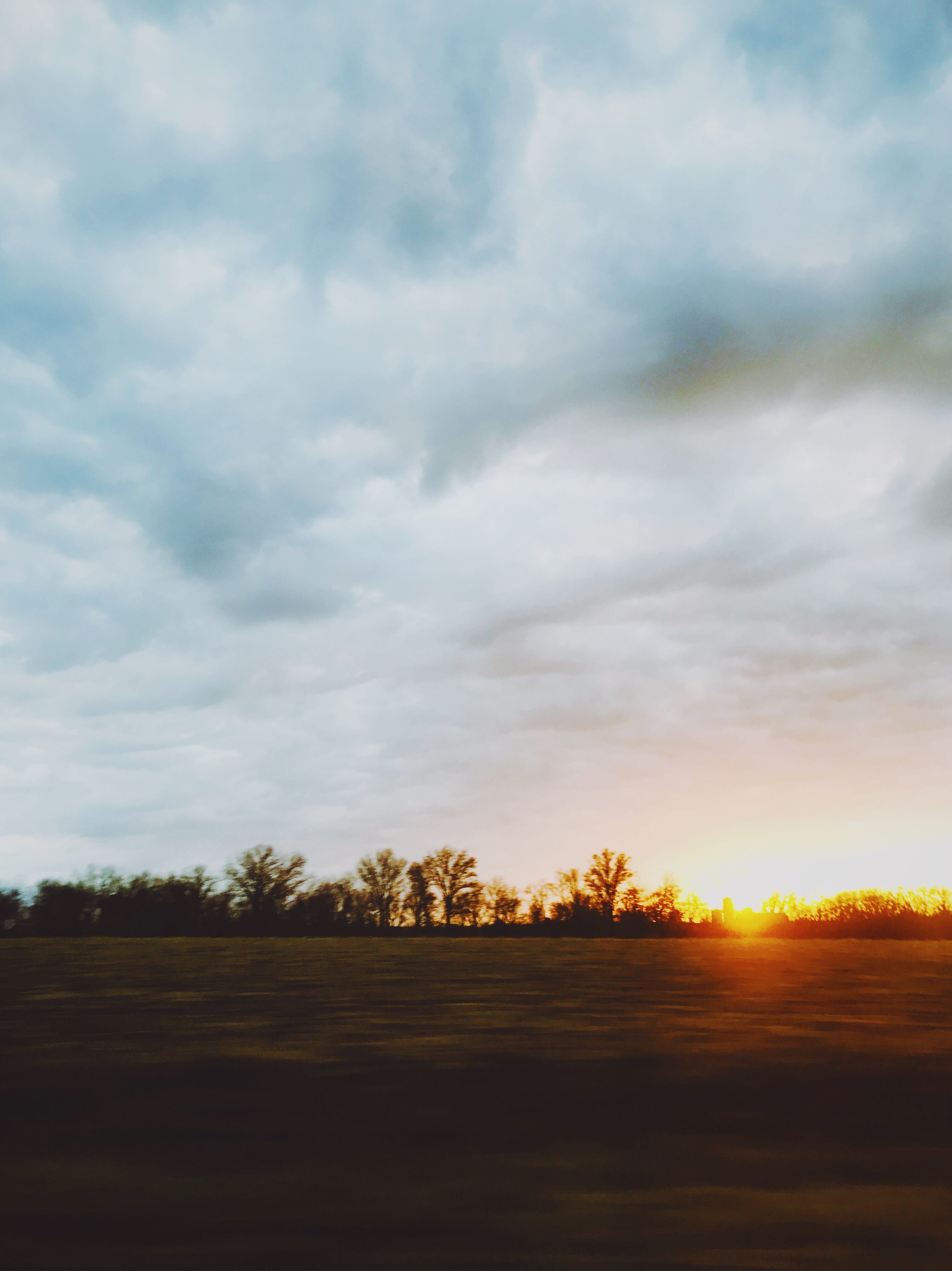 sunset, clouds, road trip, driving, sky, cloud - sky, tranquility