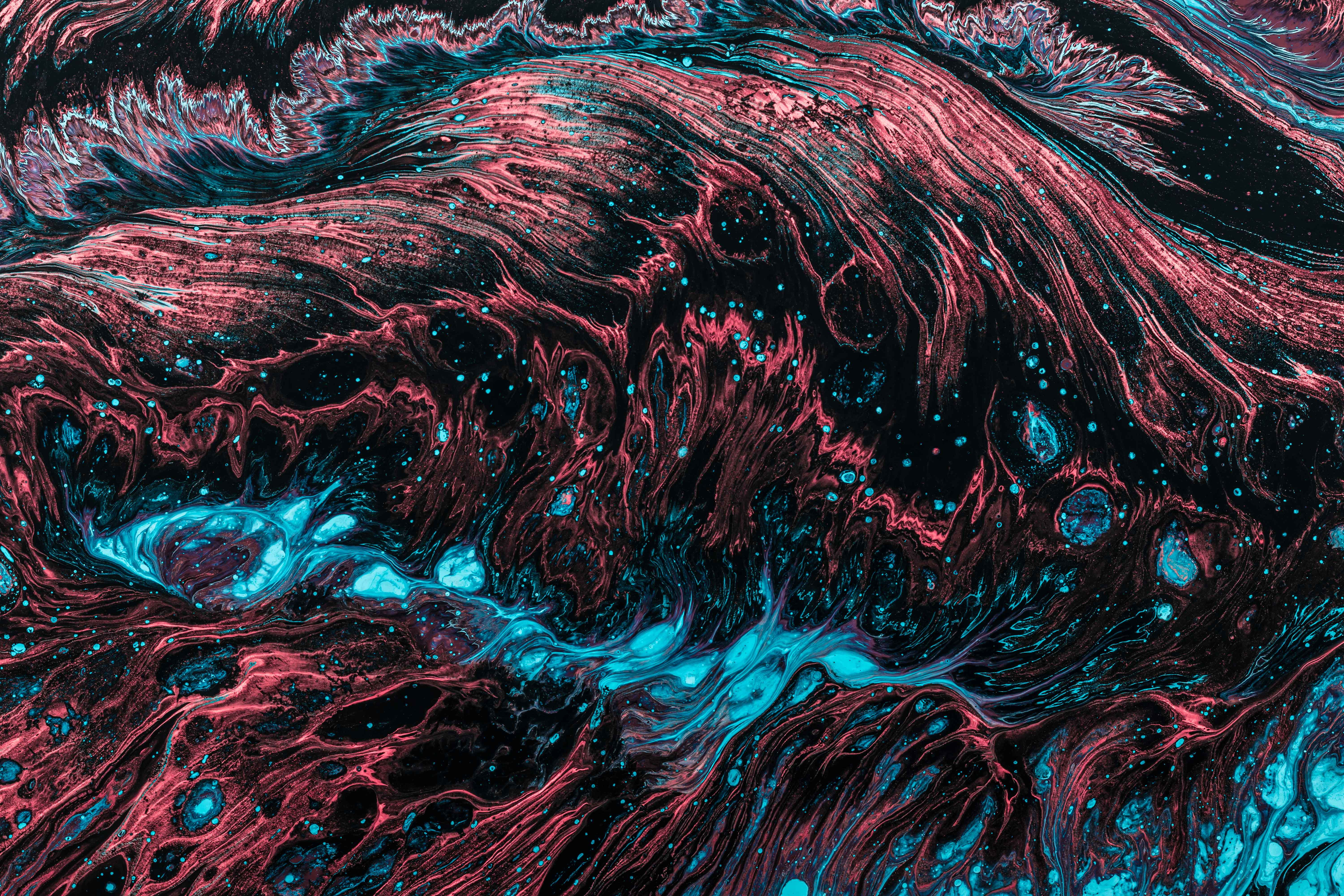 red and blue fluid abstract painting, full frame, backgrounds