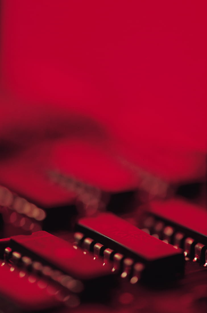 electronics, circuits, red, light, computers, tech, technology