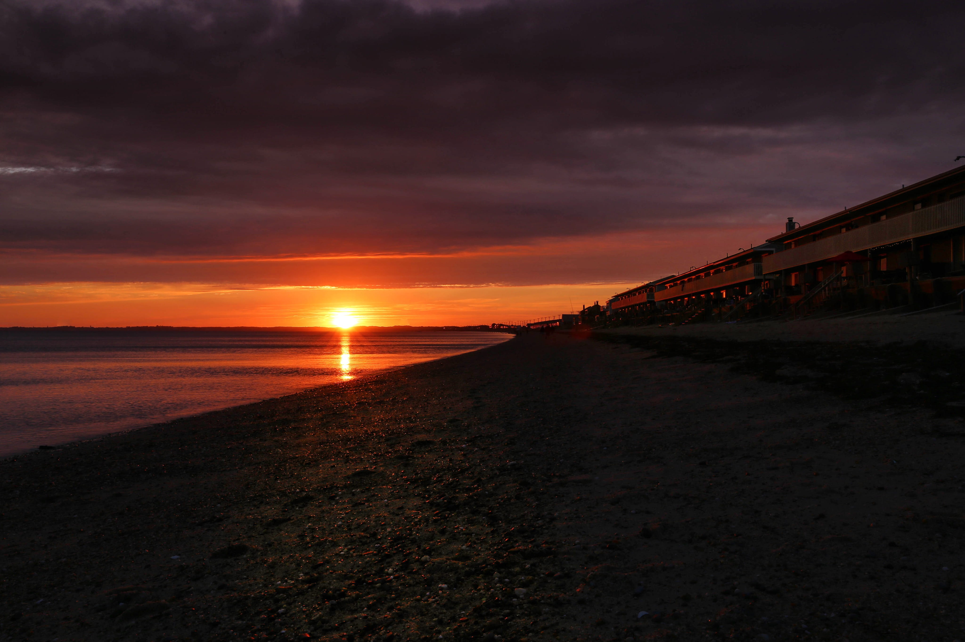 cape cod, beach, sunset, sky, water, sea, cloud - sky, architecture
