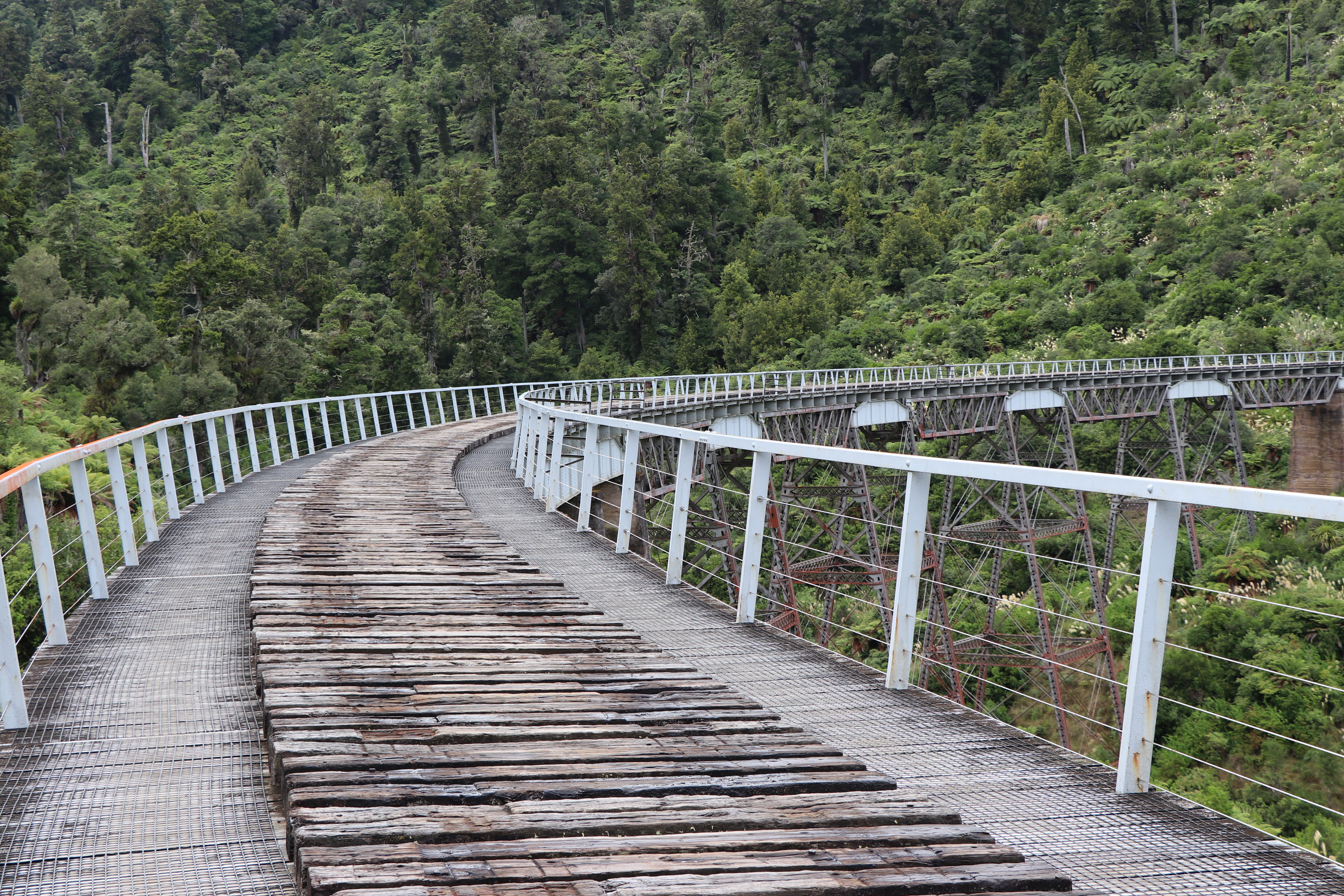 bridge, structure, engineering, rustic, landscape, curve, tree