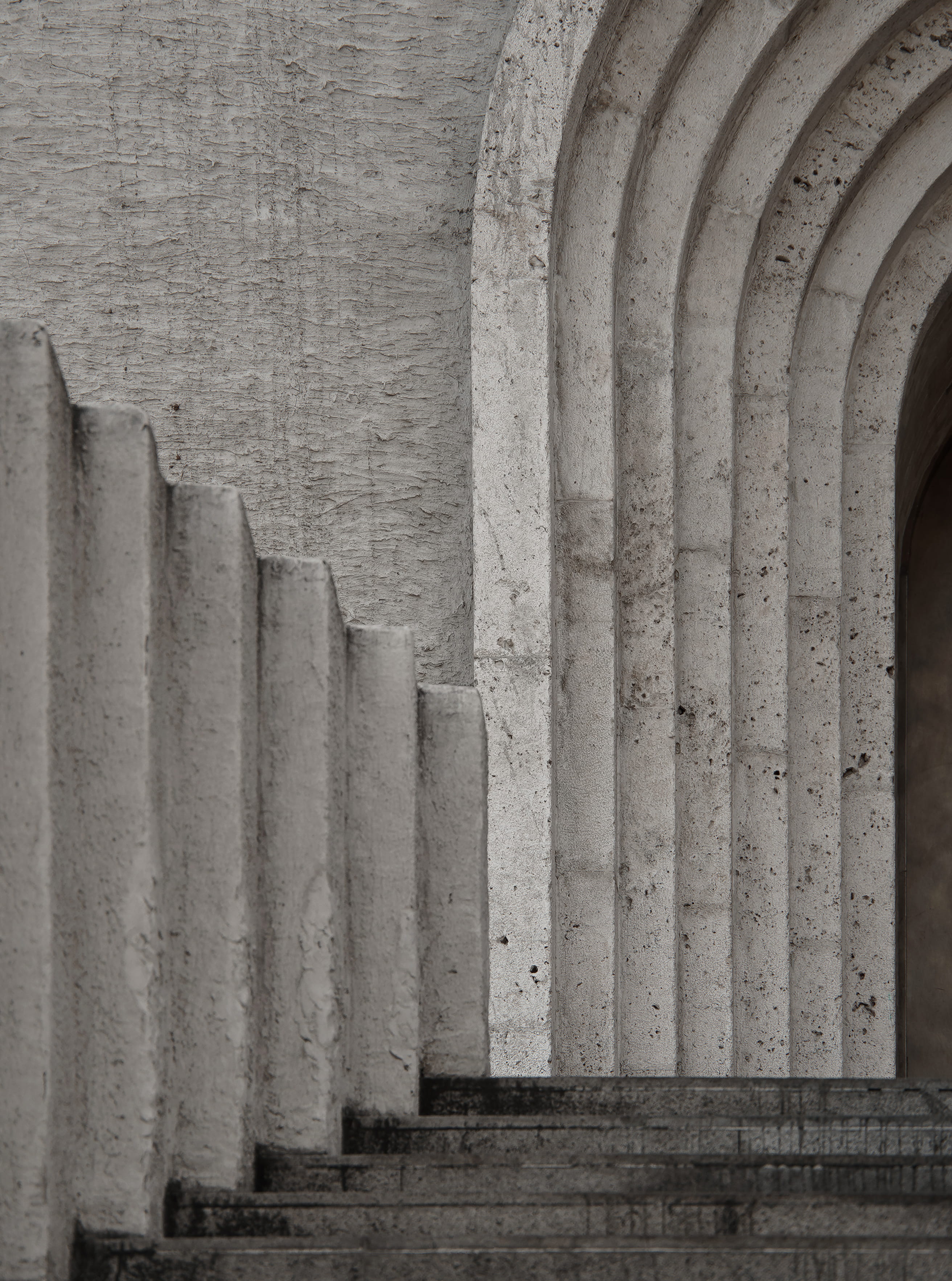 gray concrete stairs, architecture, architectural column, history