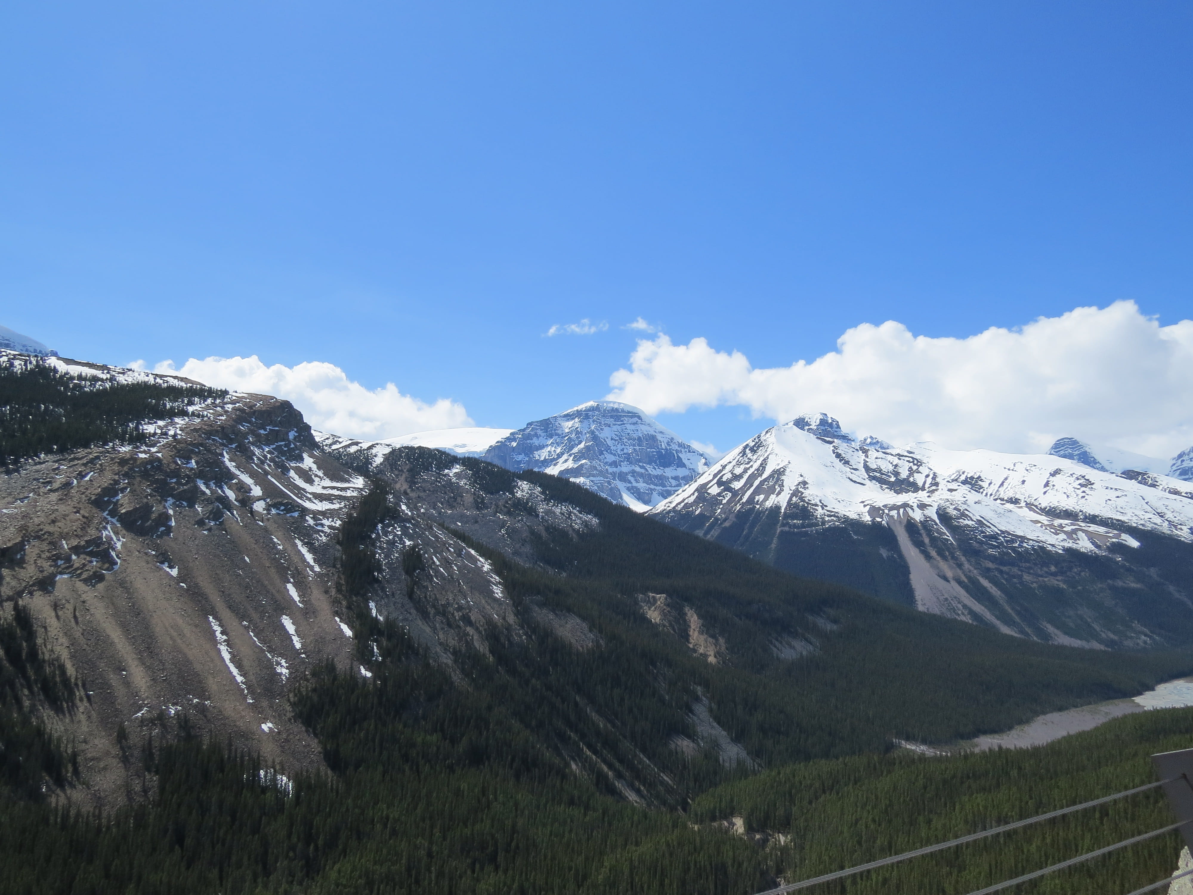 canada, athabasca falls, mountain, mountain range, snow topped