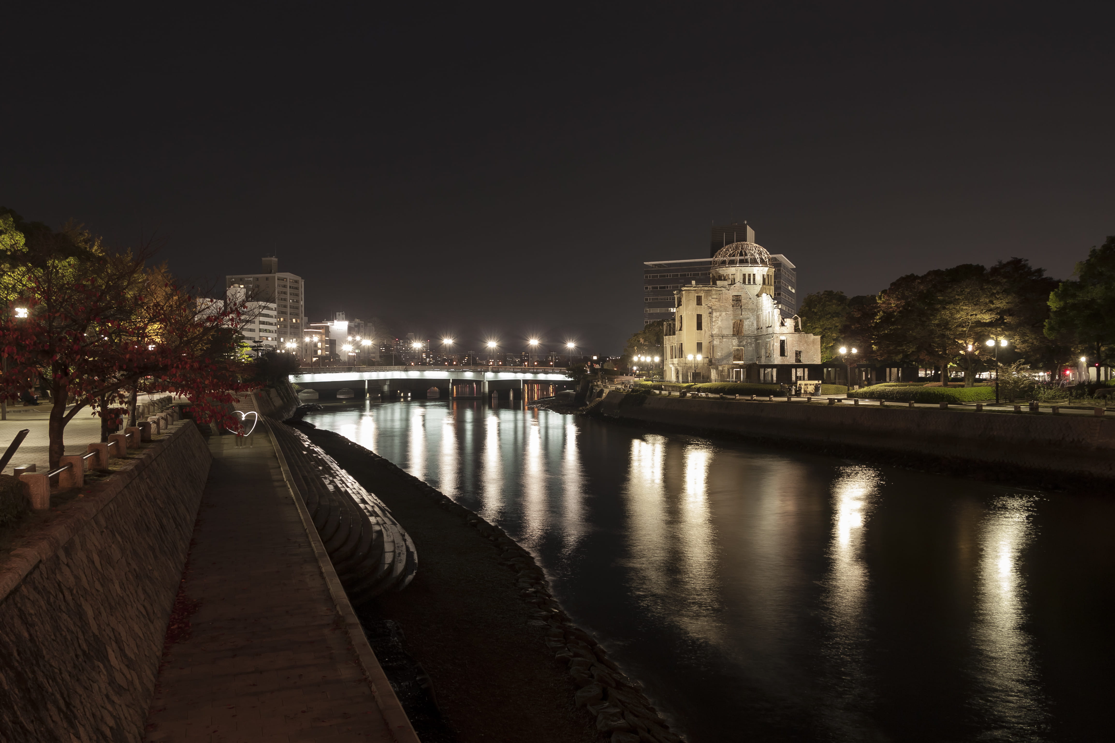 built structure, architecture, illuminated, water, building exterior