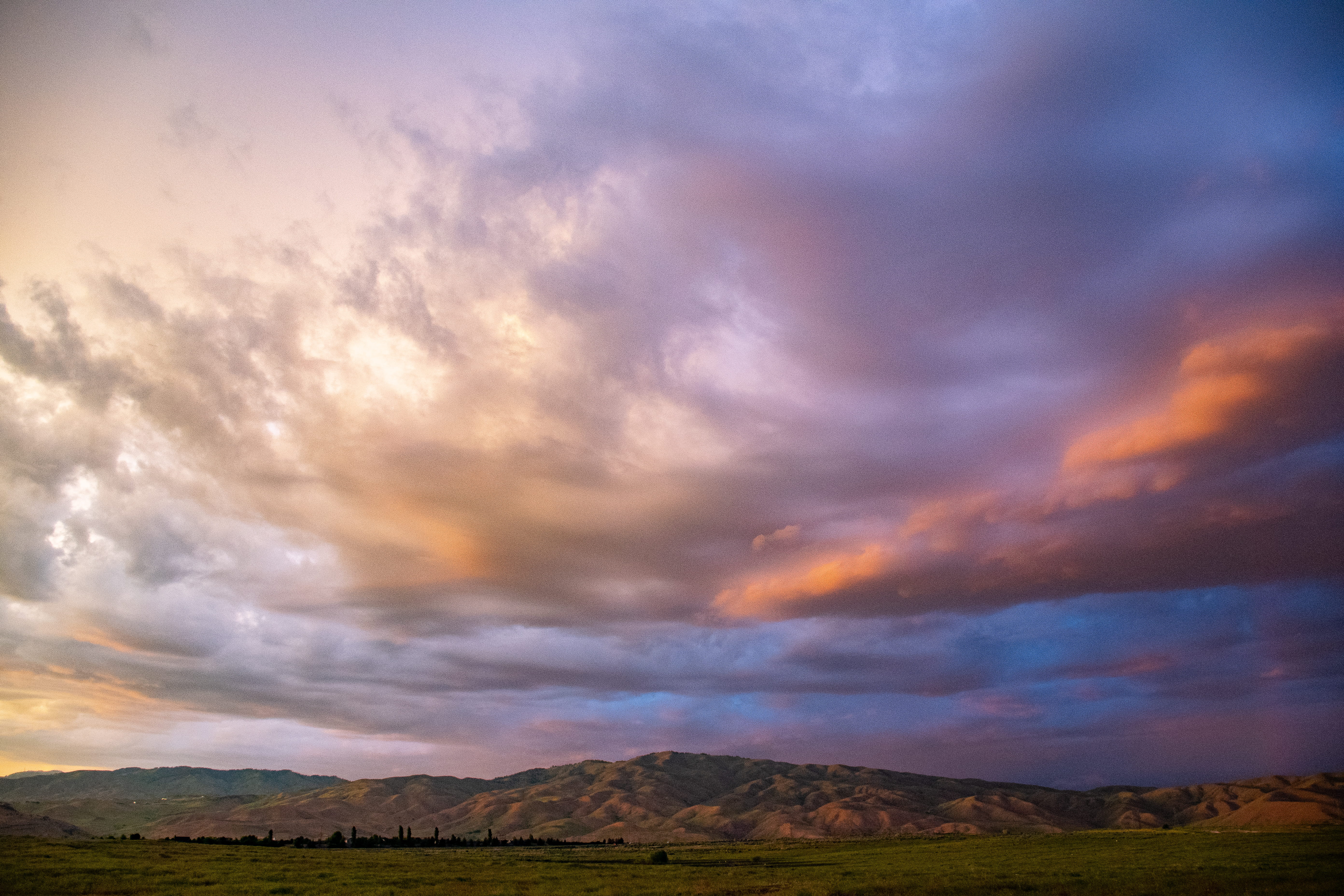 Brown Mountain, cloud, clouds, dawn, dramatic, evening, grass