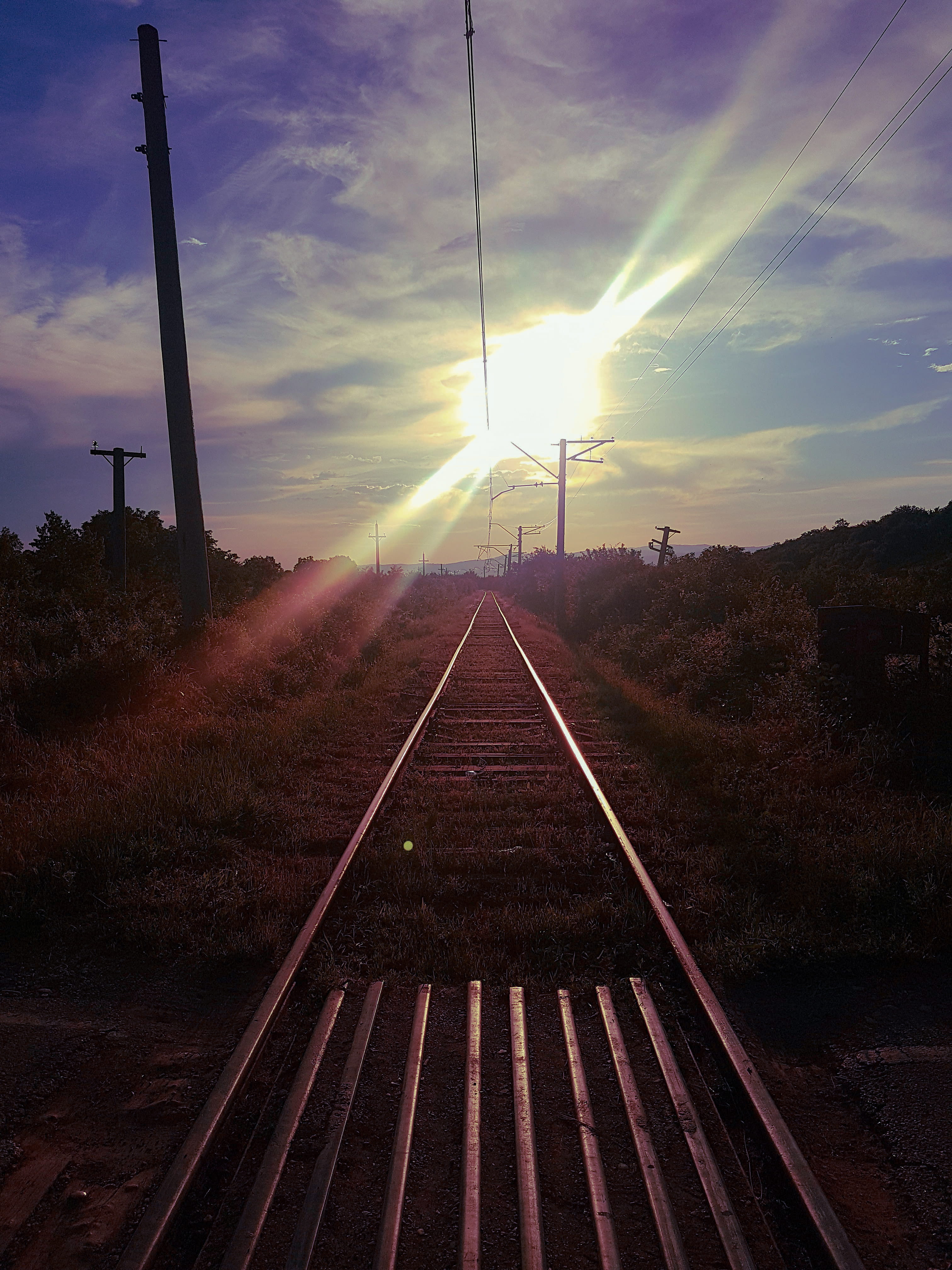 railway, sky, direction, track, the way forward, cloud - sky