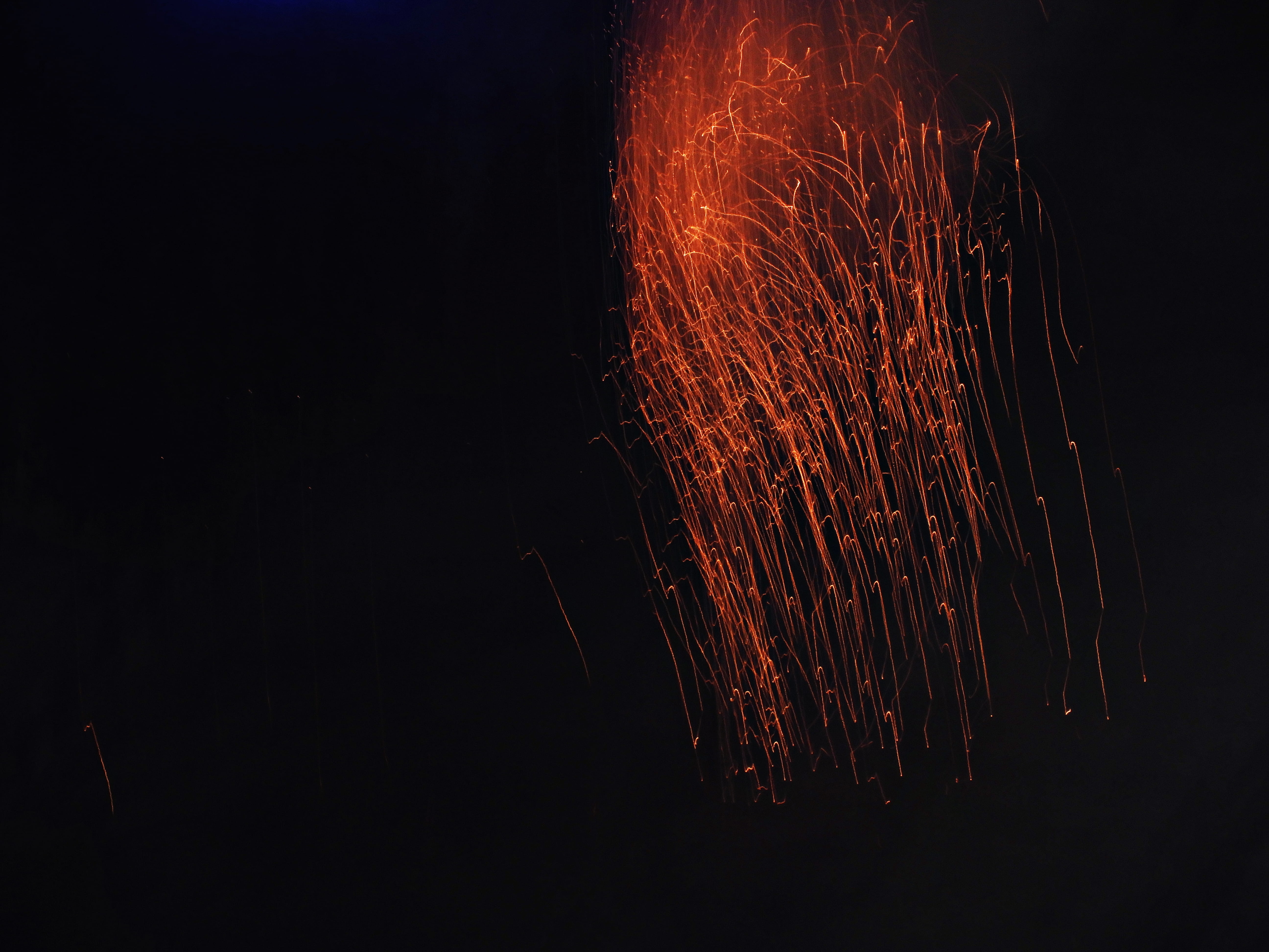 firework display, nature, outdoors, mountain, landscape, panoramic