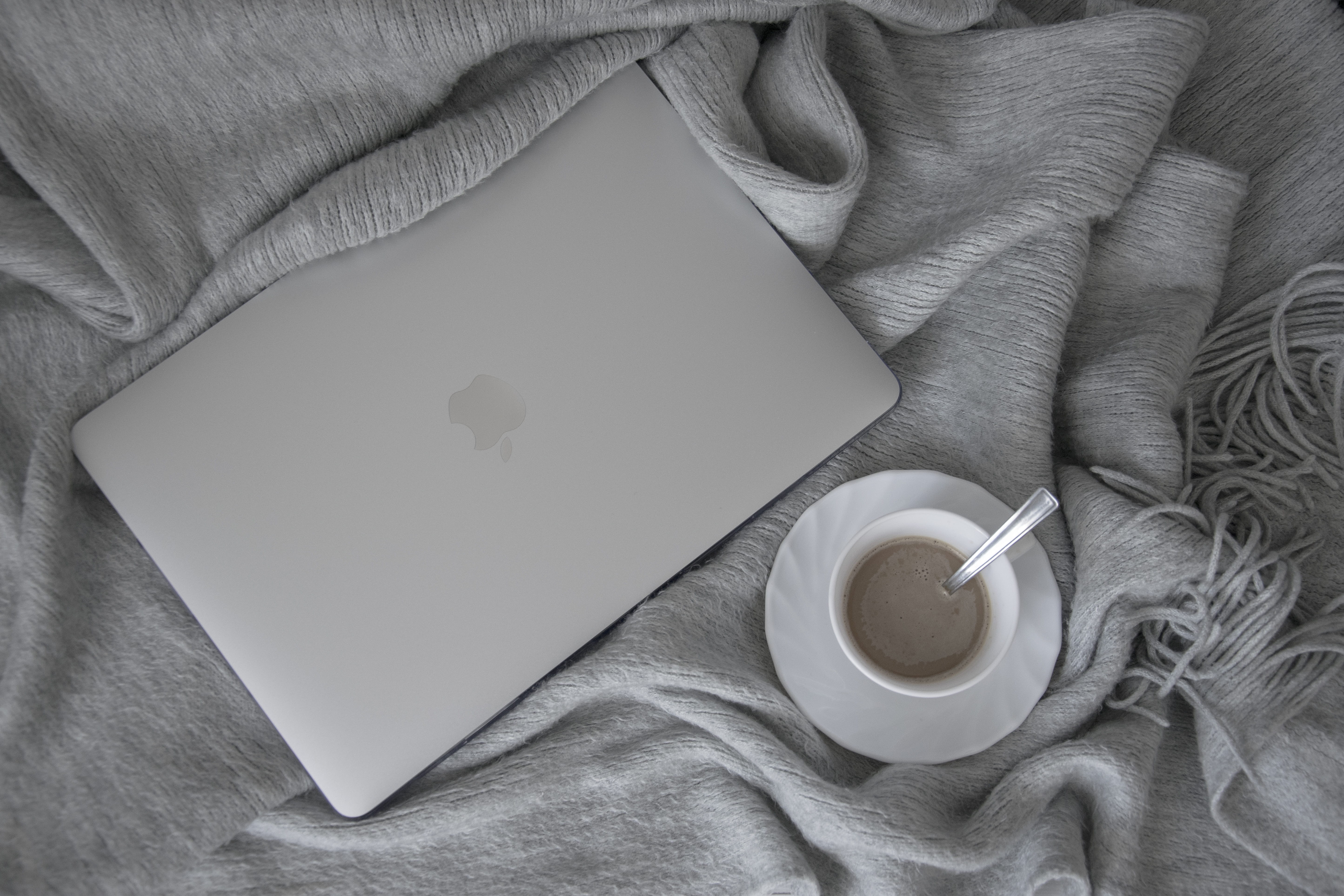 apple, macbook, laptop, minimum, aesthetic, coffee, drink, cup