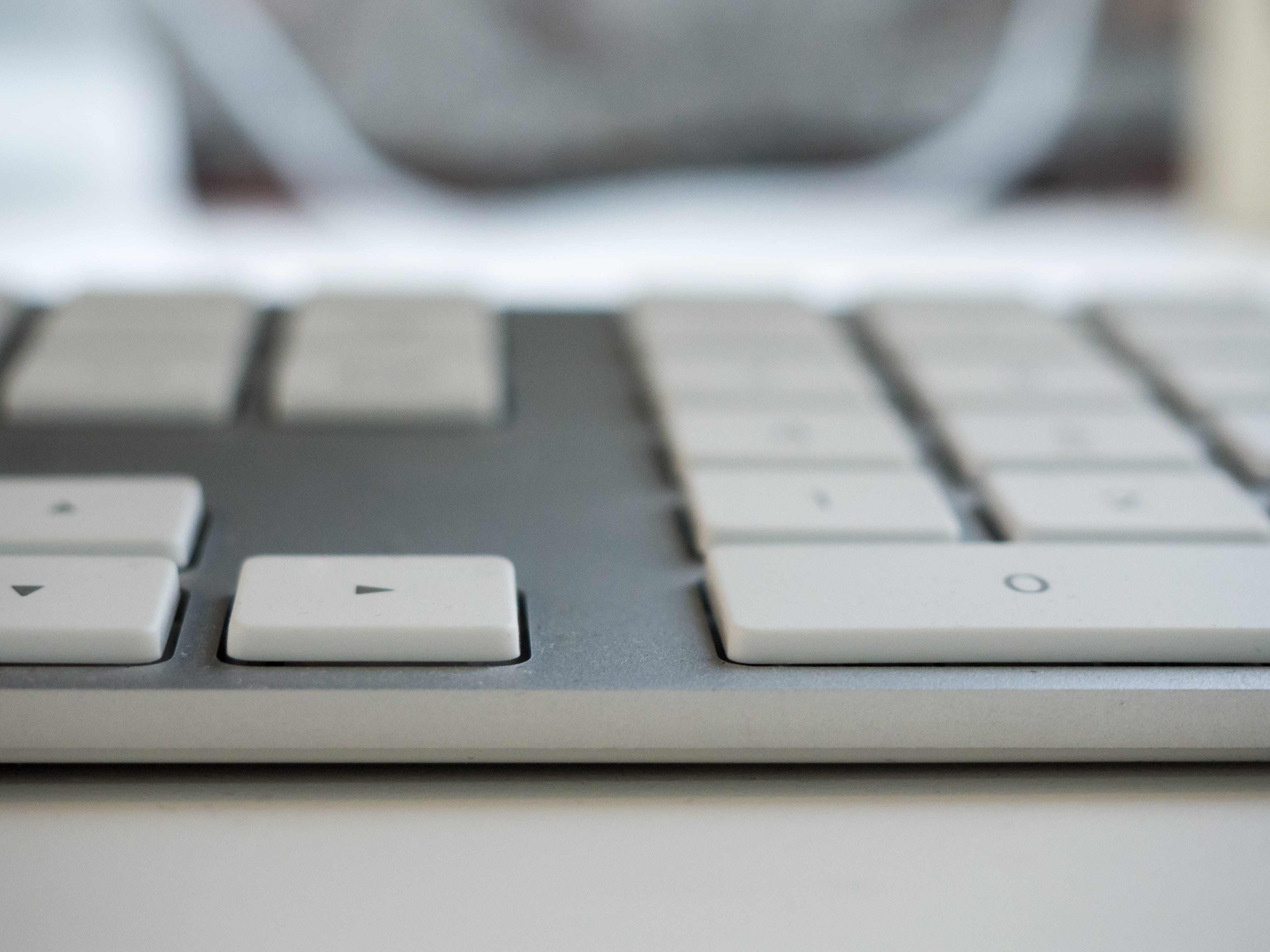 Keyboard on White Desk, Business, Macro, Objects, Office, Technology