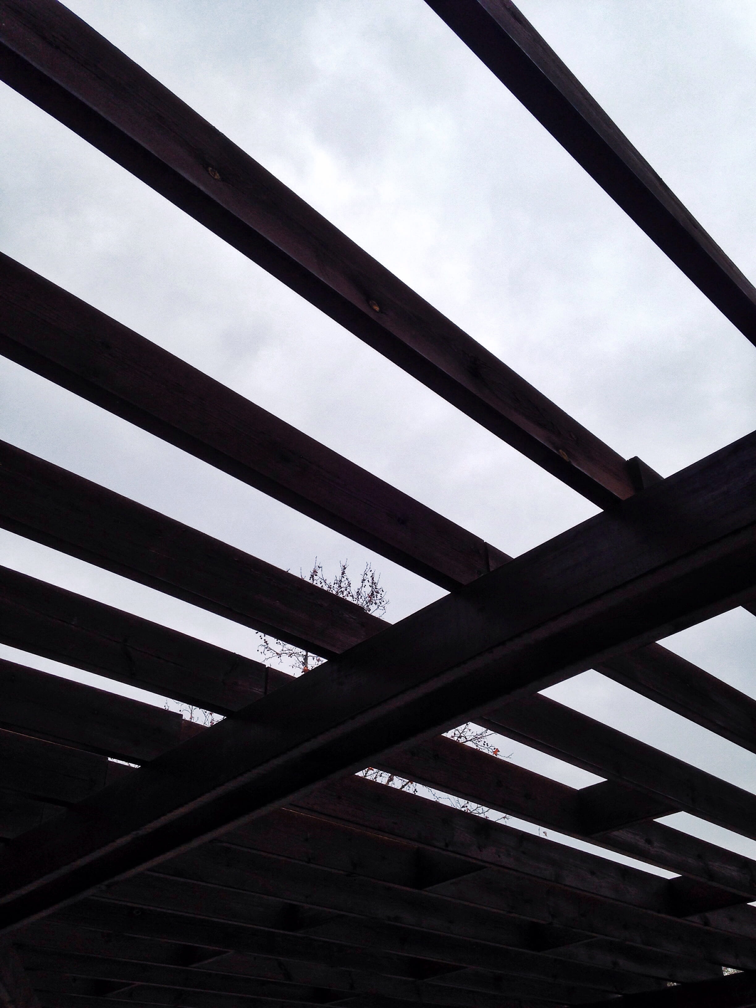 sky, construction, lines, perspective, copyspace, wallpaper