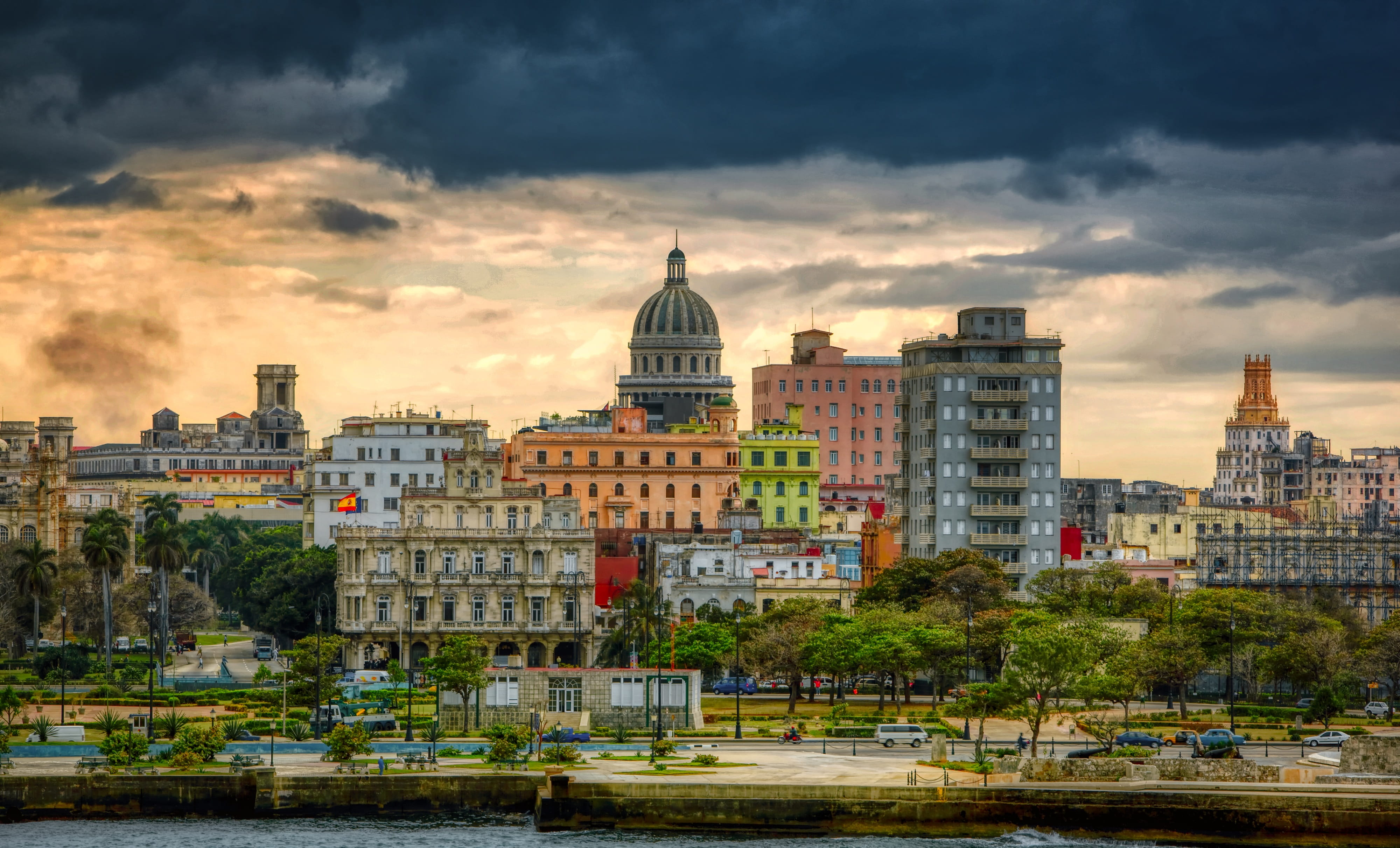havana, cuba, city, urban, sea, wharf, skyline, downtown, landmarks