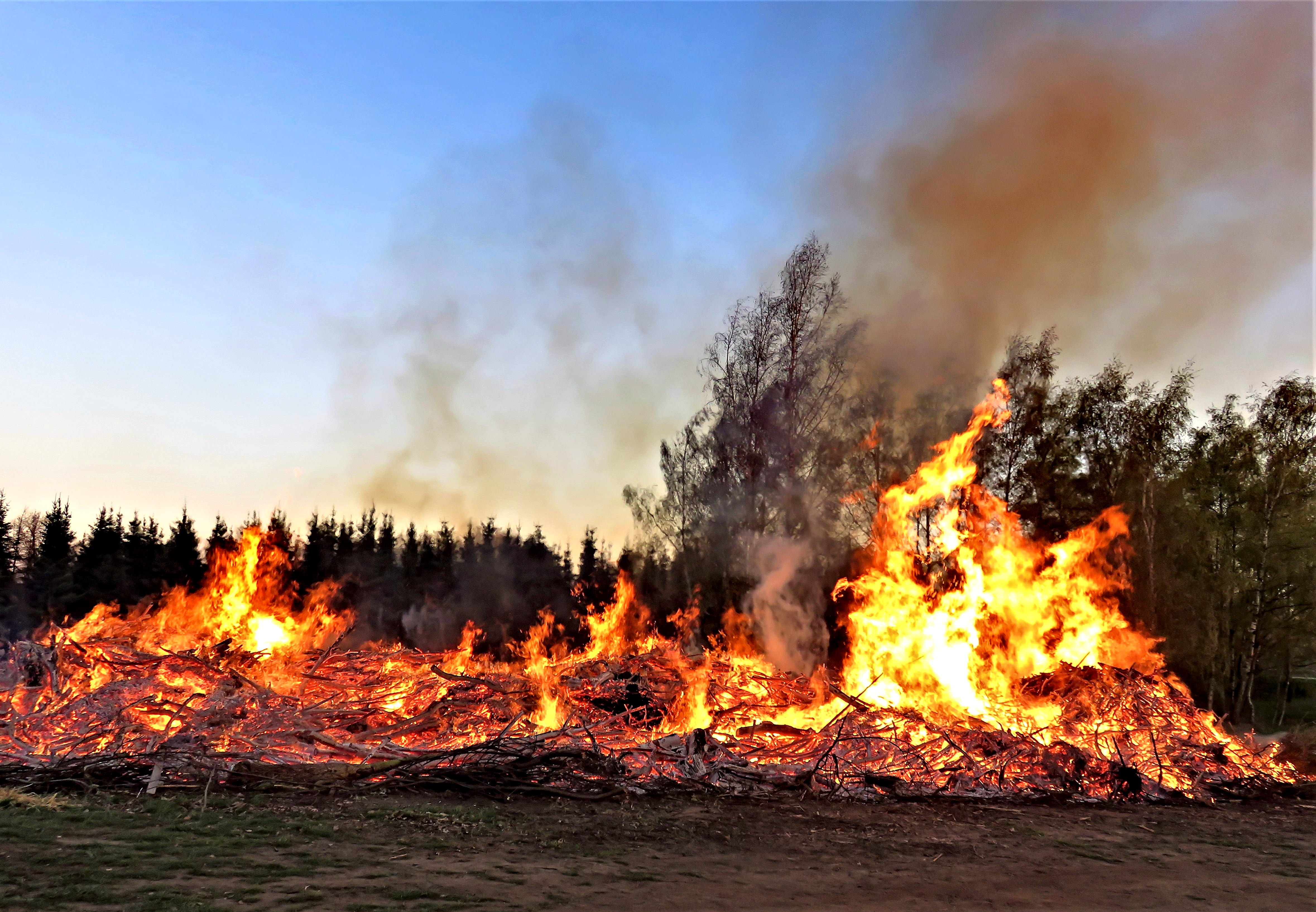 easter, easter fire, customs, tradition, wood fire, tree waste