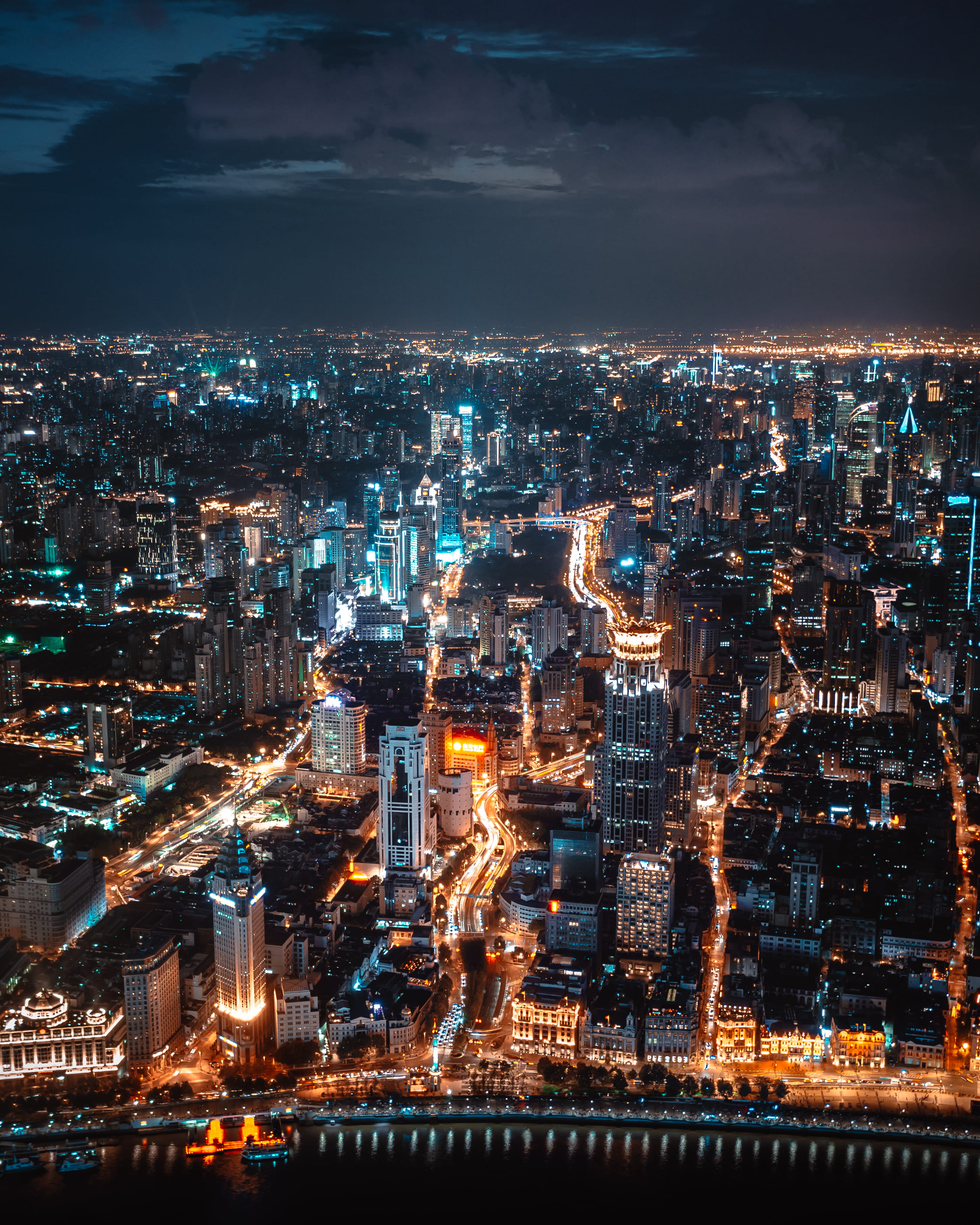 aerial photography of city during nightime, nature, landscape