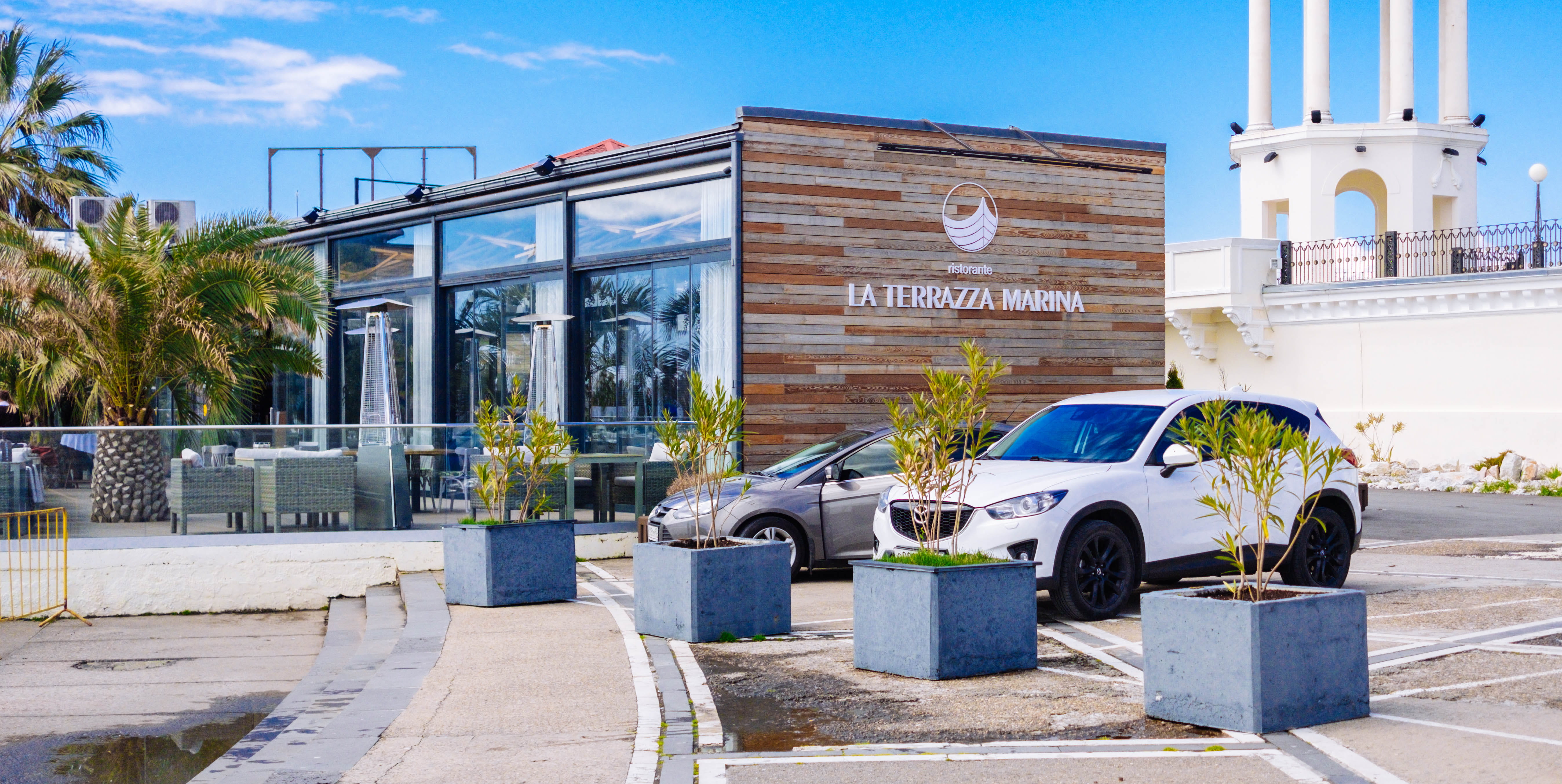 two parked vehicles, architecture, building exterior, built structure