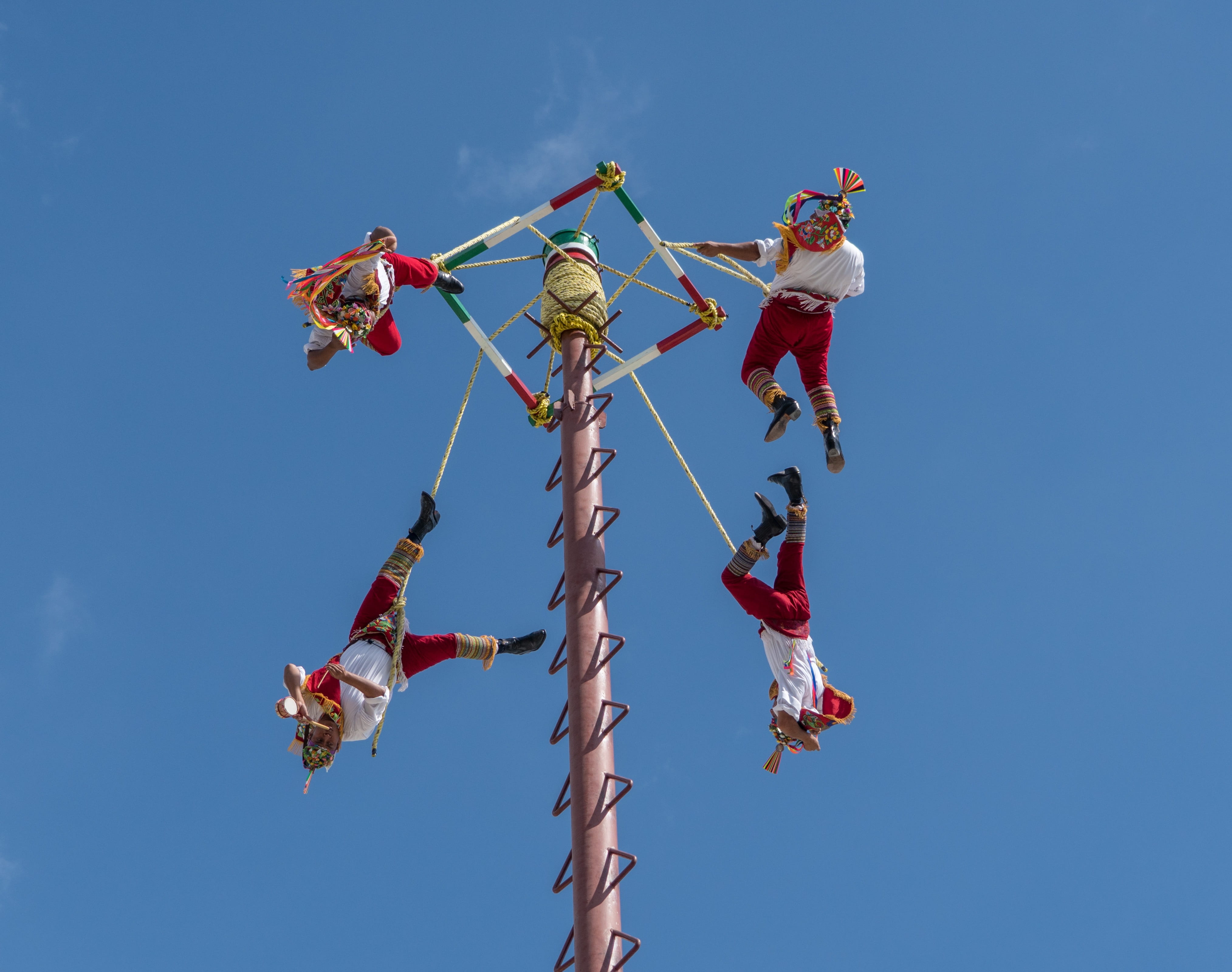 Free Download HD Wallpaper Acrobats Flying Cozumel Mexico Performance Entertainment