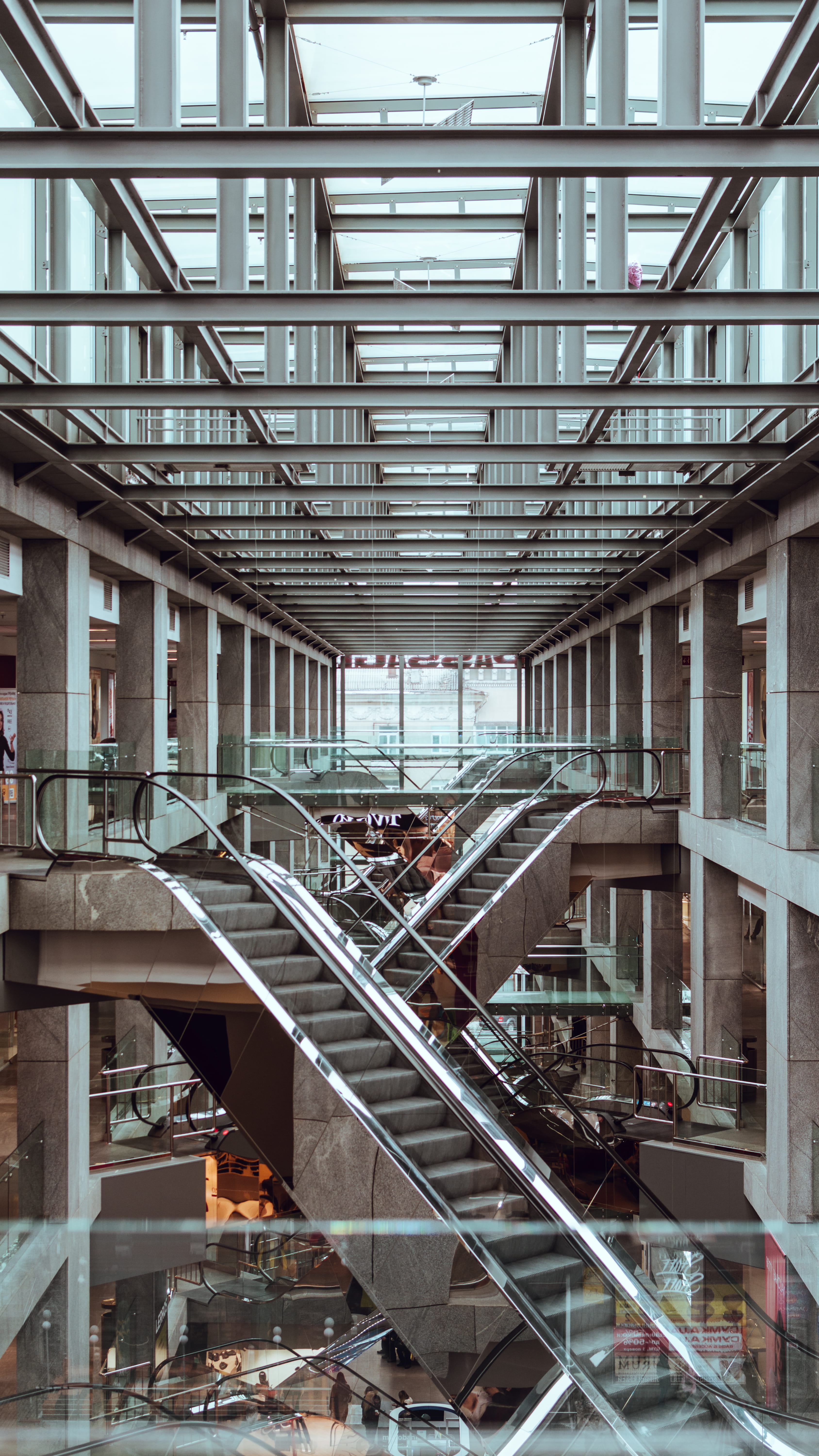 escalator interior, handrail, banister, staircase, building, architecture
