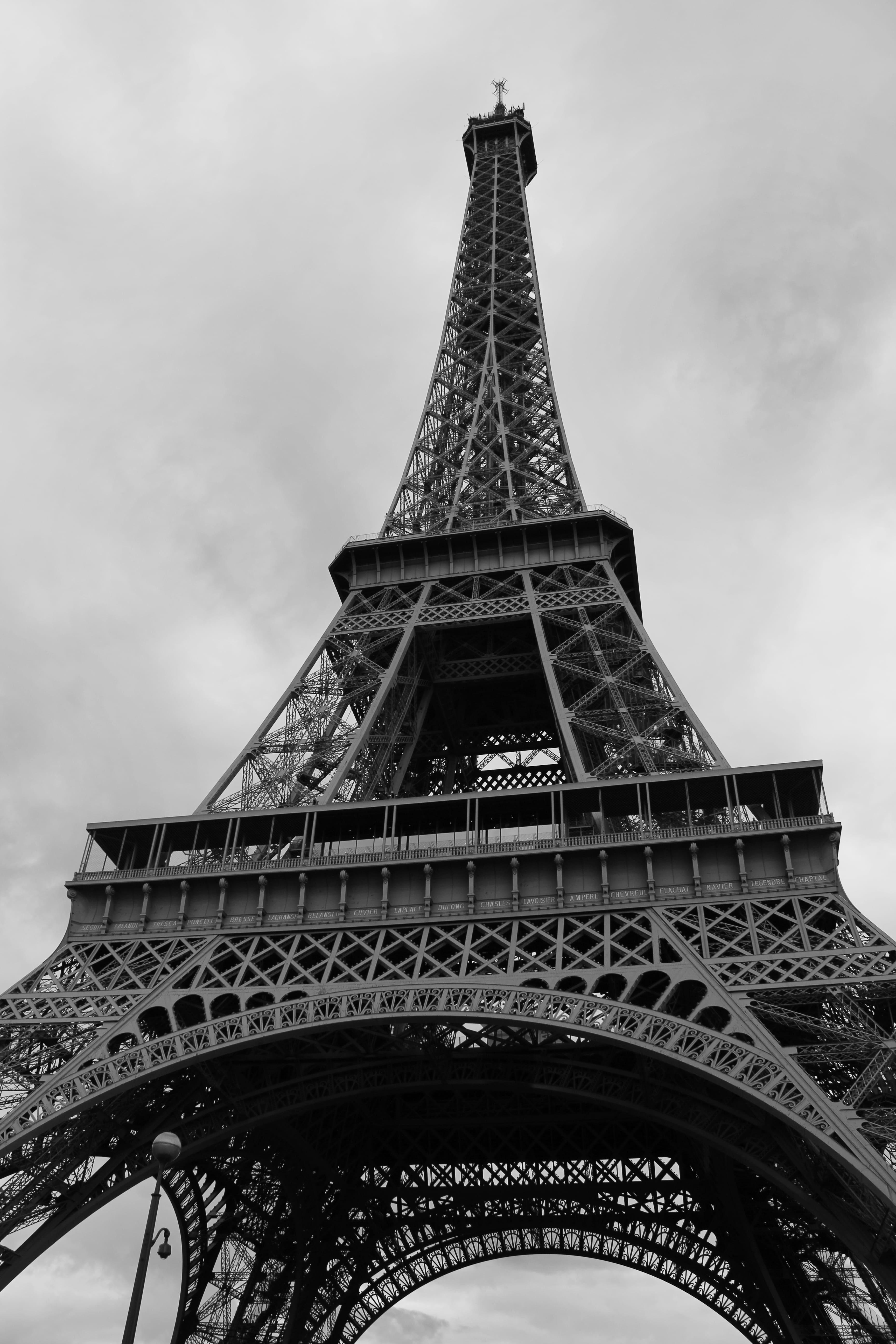 france, paris, la tour eiffel, the eiffel tower, black and white