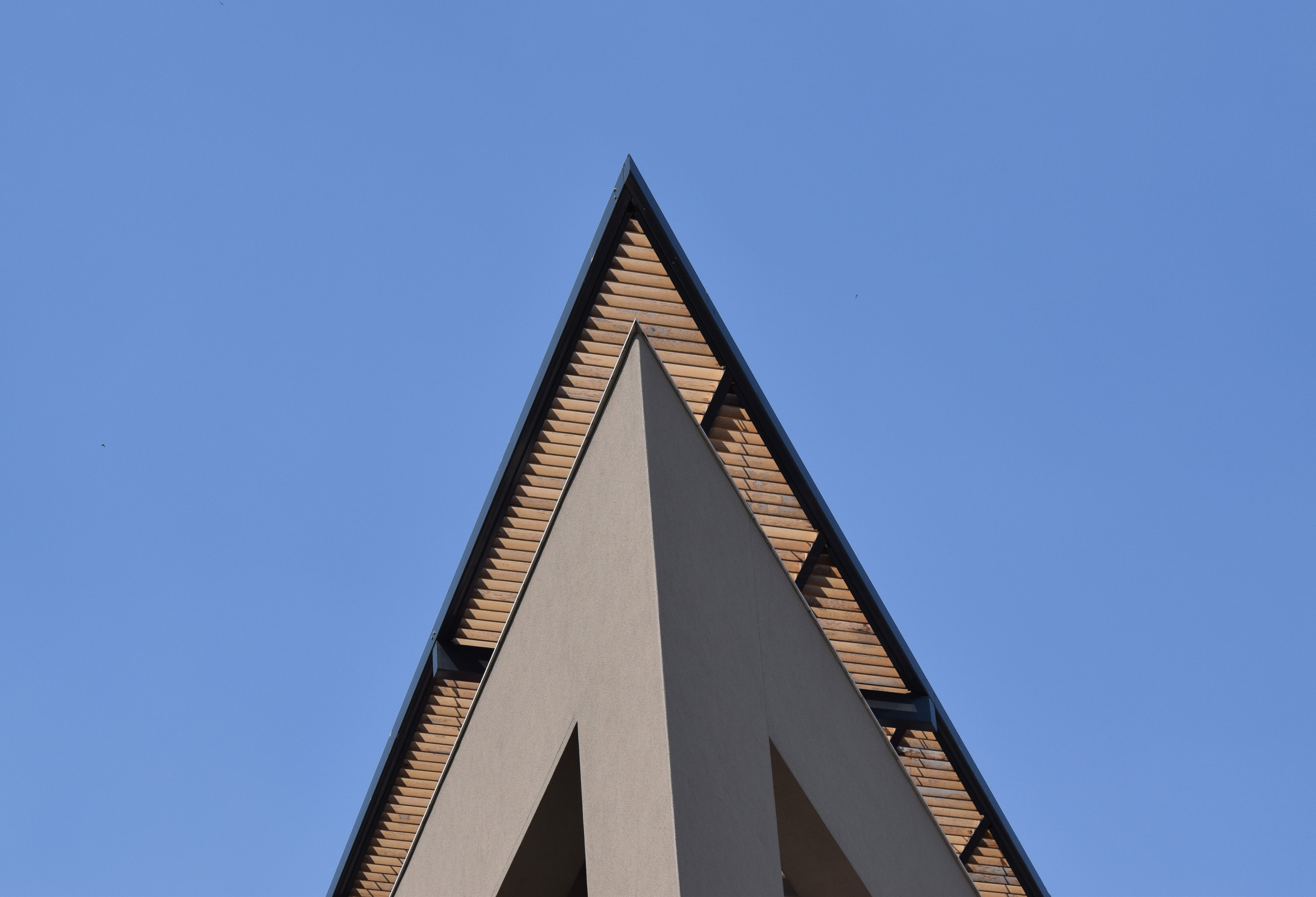 architecture, triangle, sky, clear sky, built structure, triangle shape