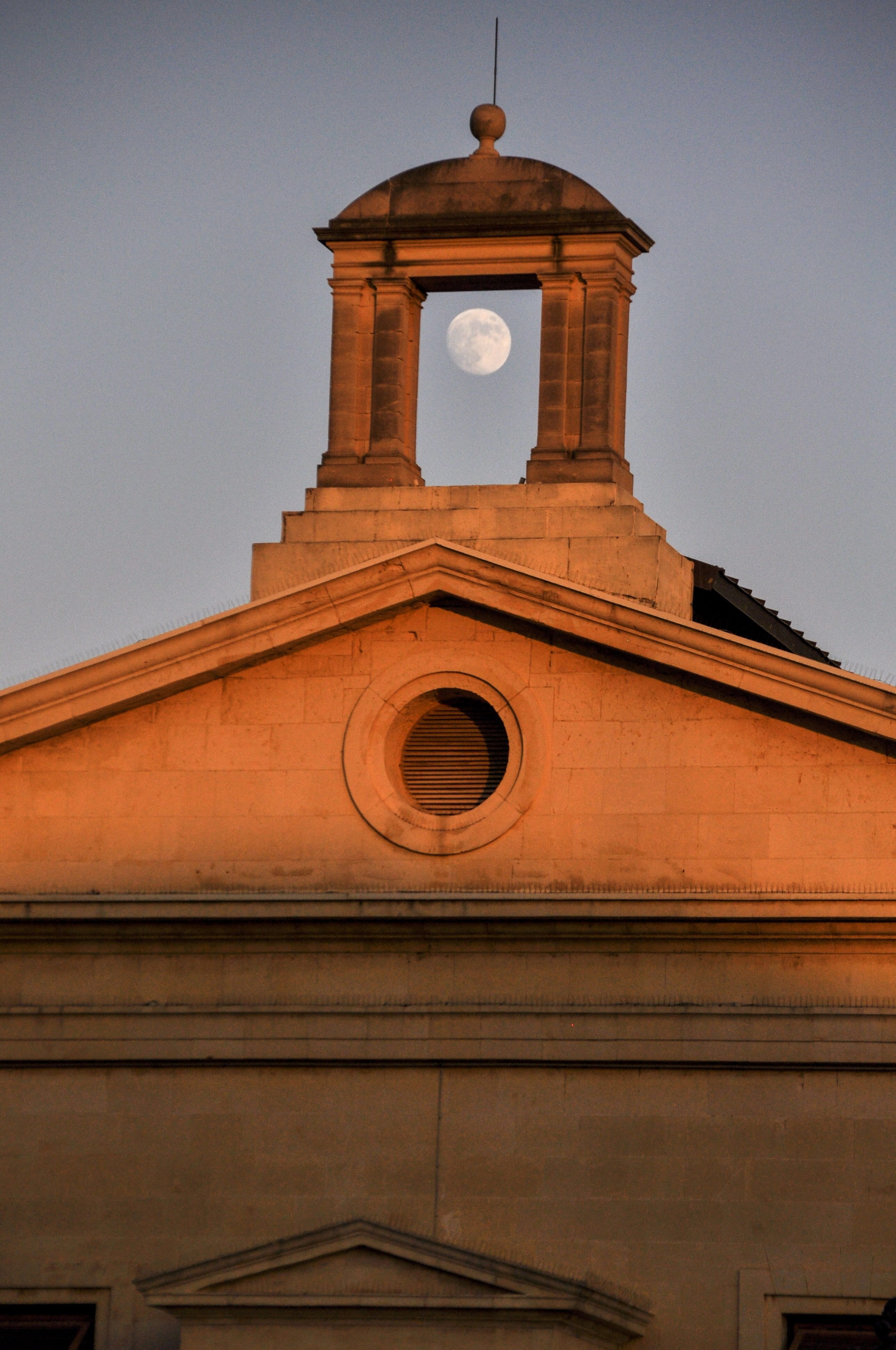 moon, tower, evening, sunset, architecture, built structure