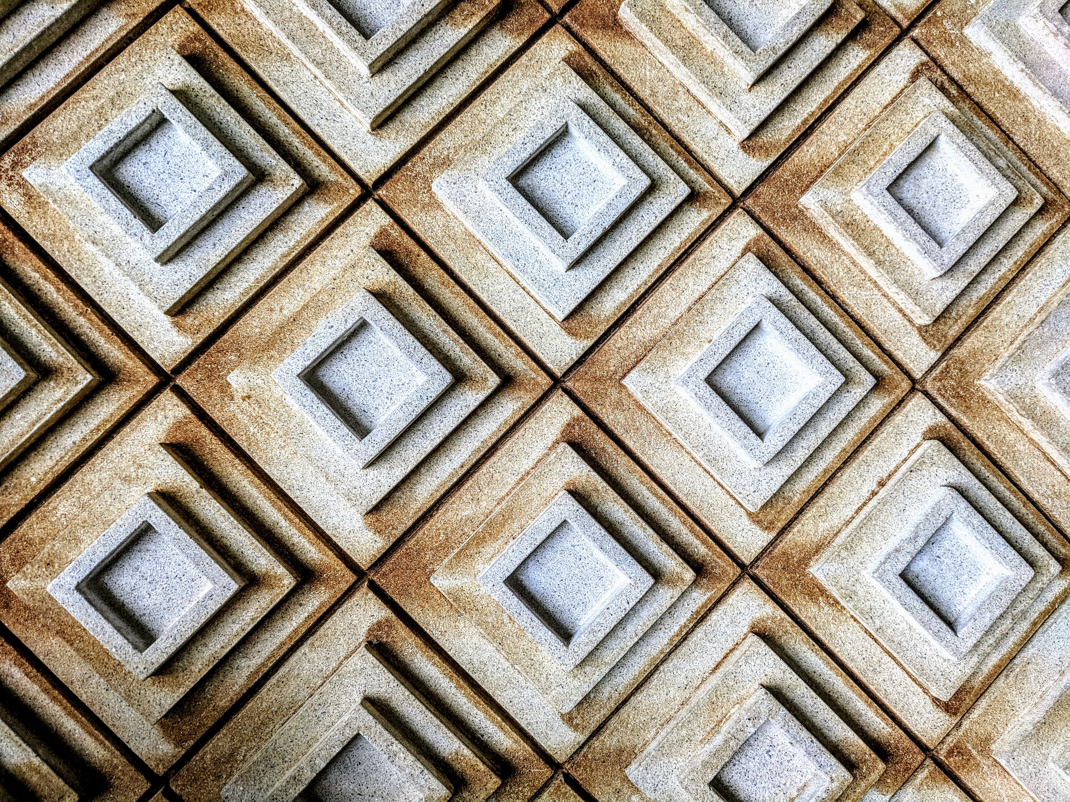 beige surface, architecture, pattern, square, diamond, stone