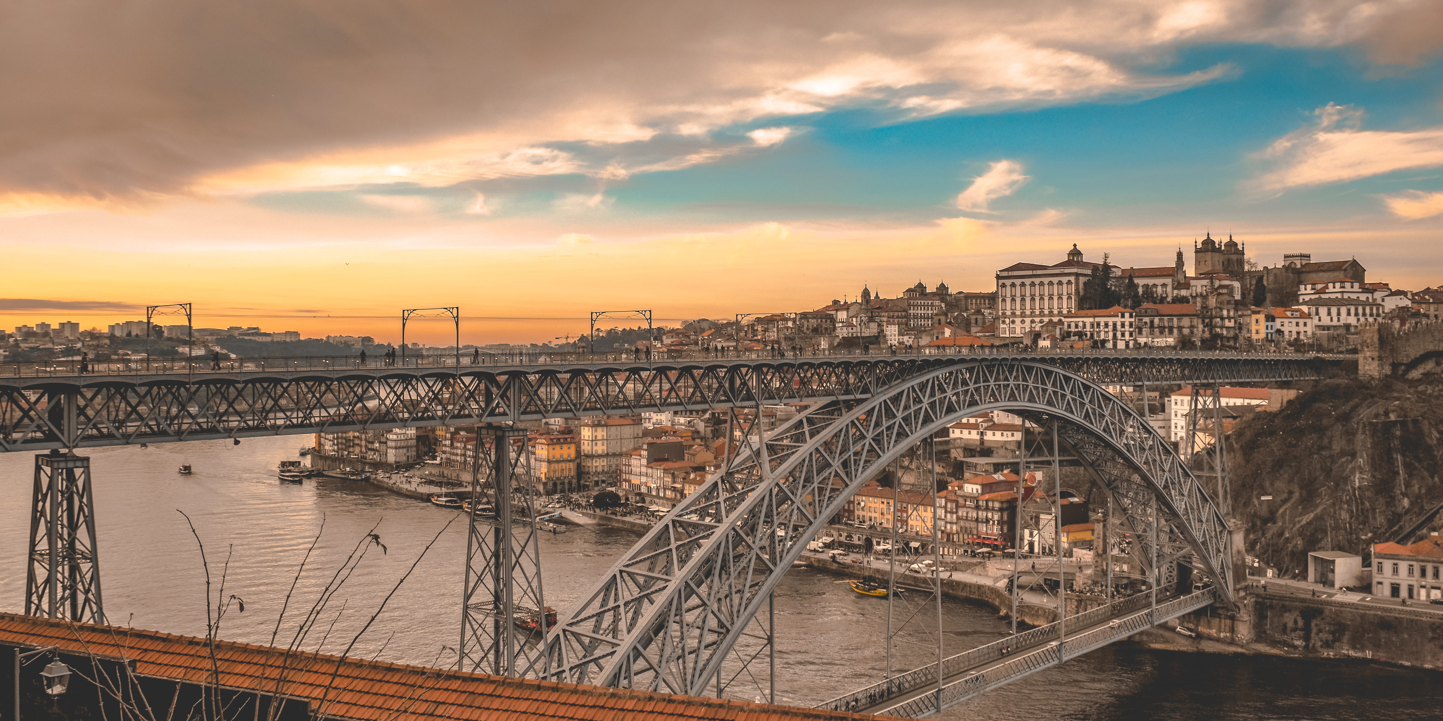 porto, portugal, luís i bridge, oporto, d. luis, metro, douro