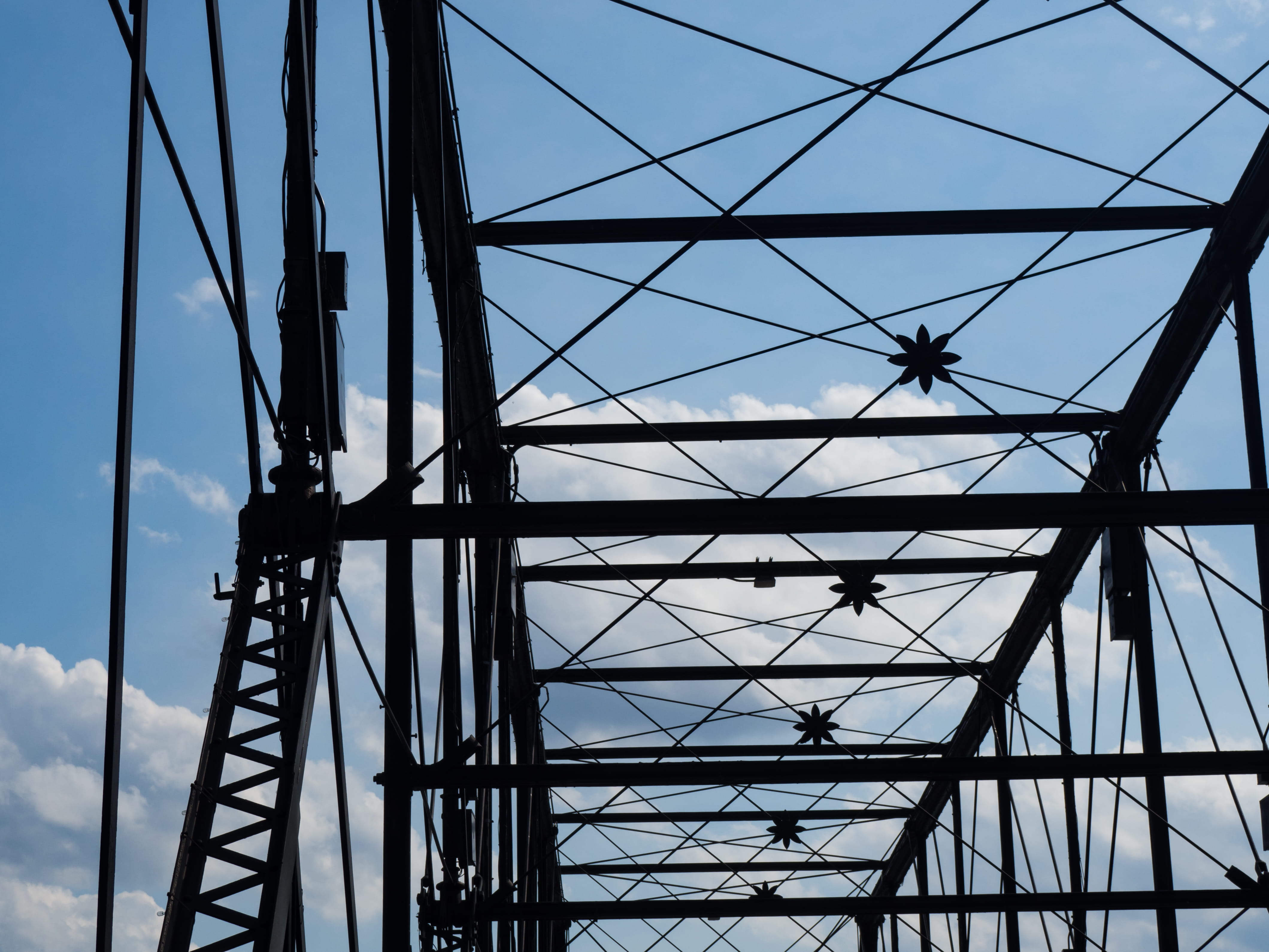 Bridge Silhouette in Clouds, Architecture, Sky, low angle view