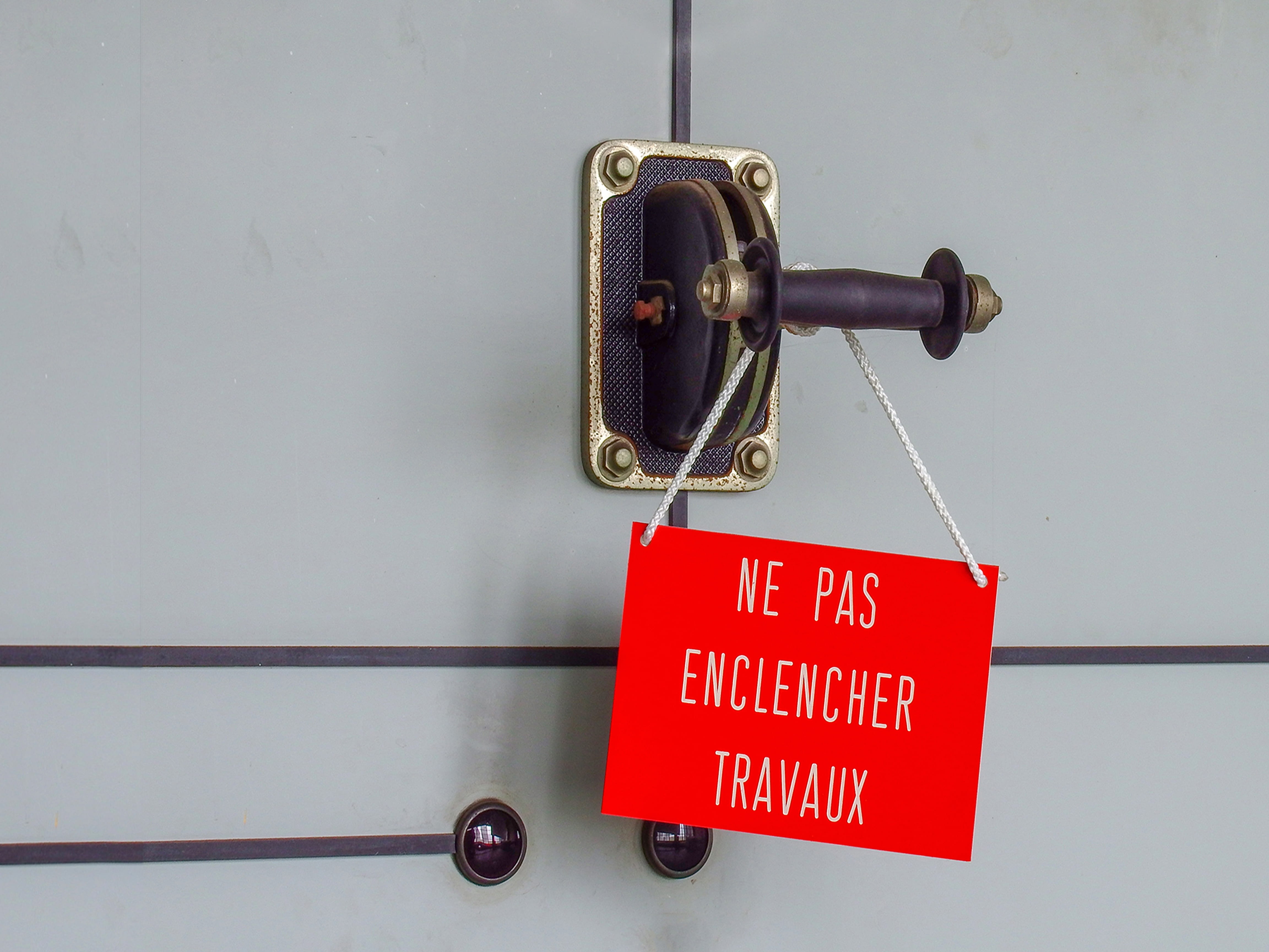 switch, red panel, work, warning, attention, communication