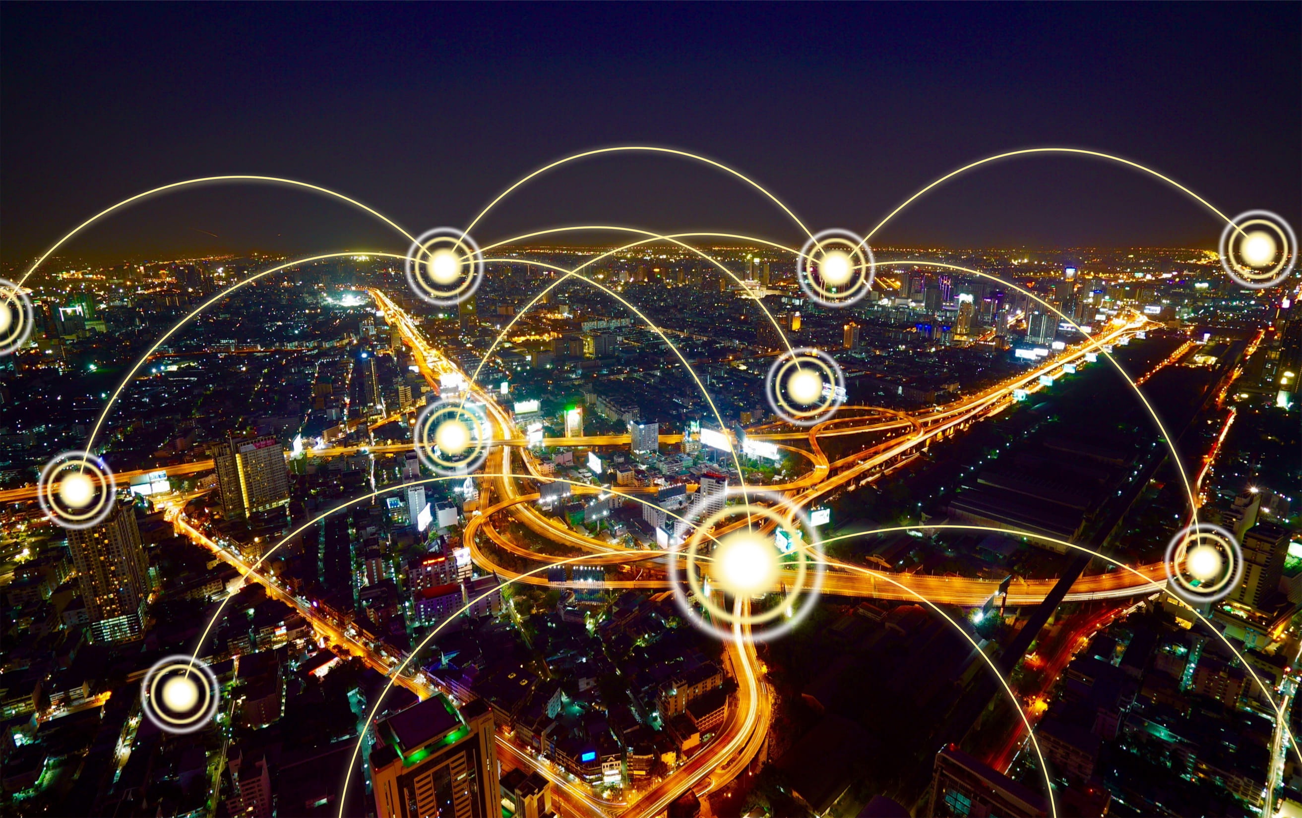 Connected Smart City, domotics, business, communication, connection