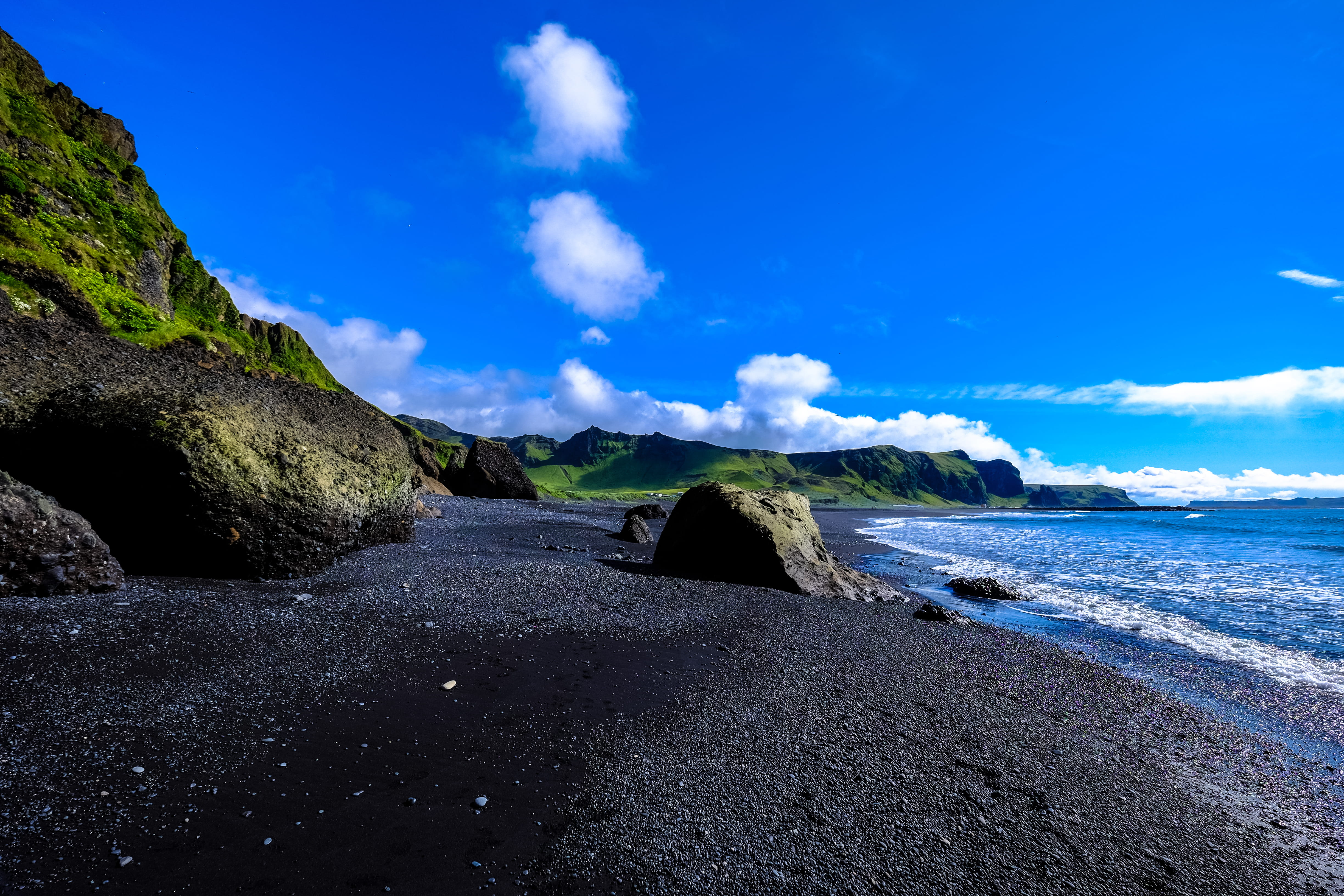 Black, beach, beautiful, clouds, cloudy, daylight, island, landscape
