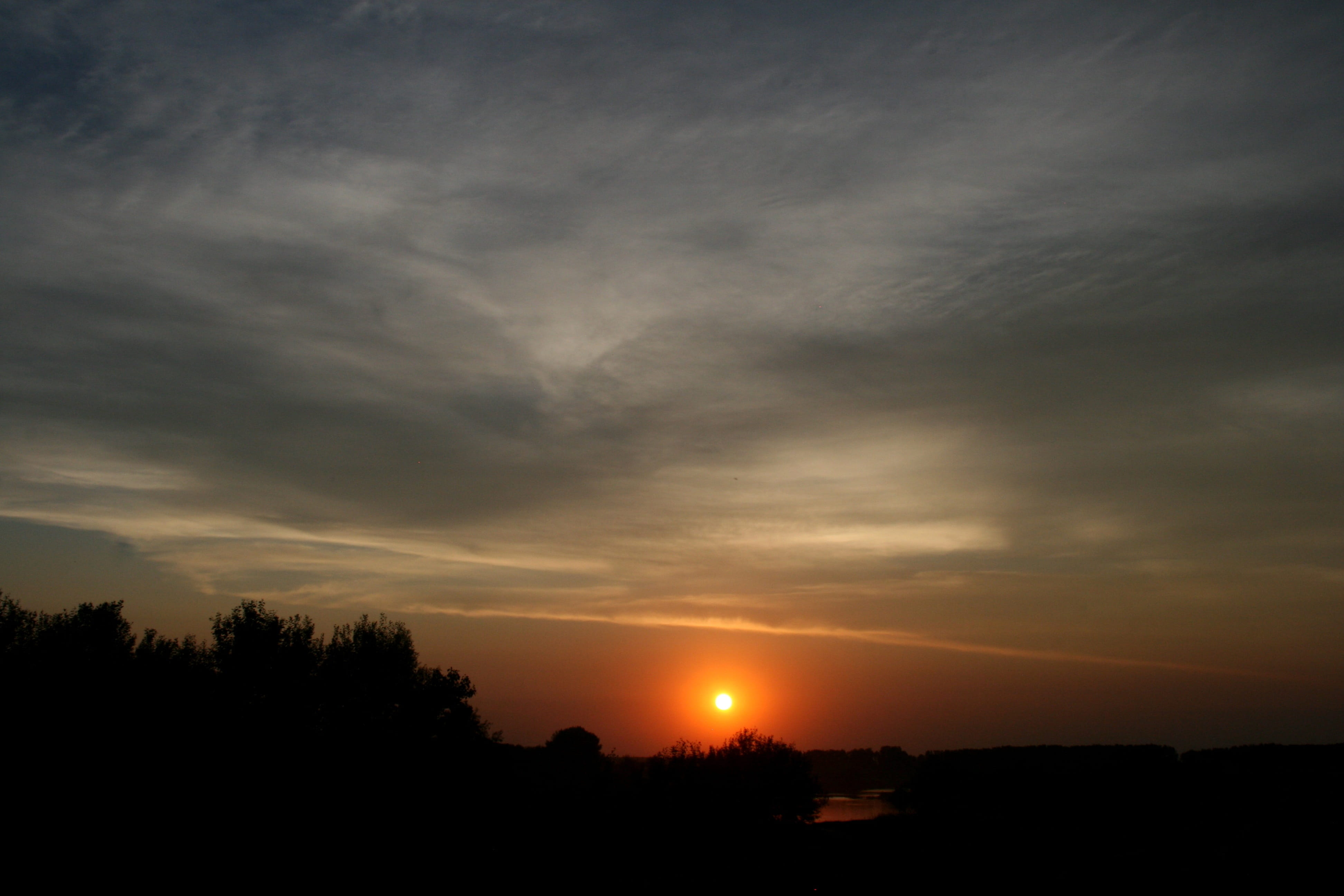 sunset, sky, orange, cloud, smoke, cloud - sky, scenics - nature
