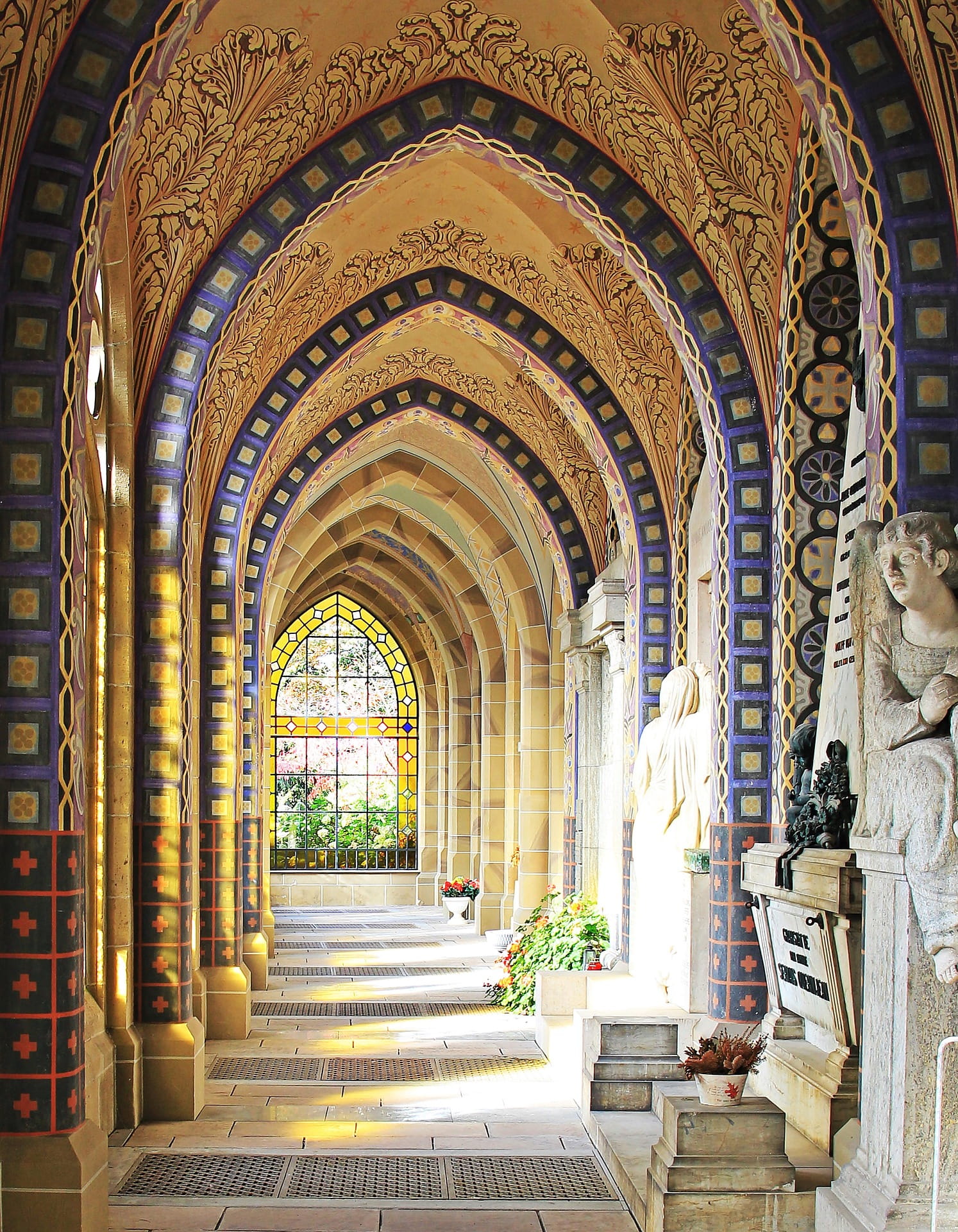 inside, cemetery, construction, architecture, corridor, built structure